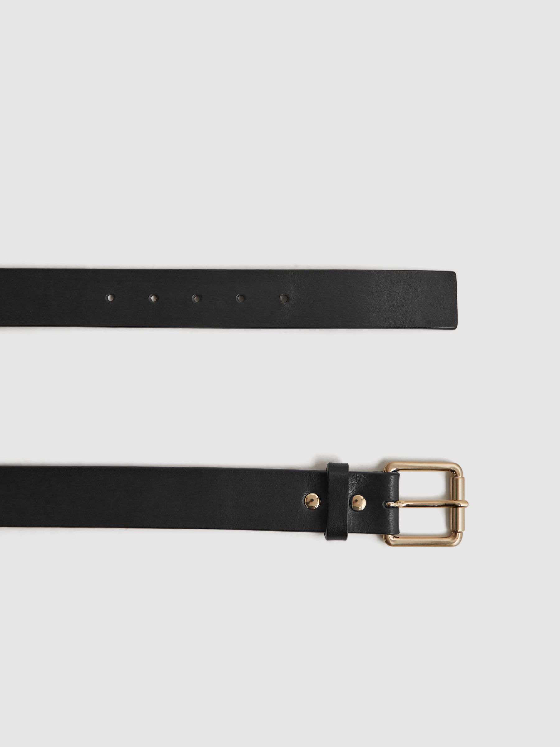 Leather Rivet Belt in Black - Image 3 of 4