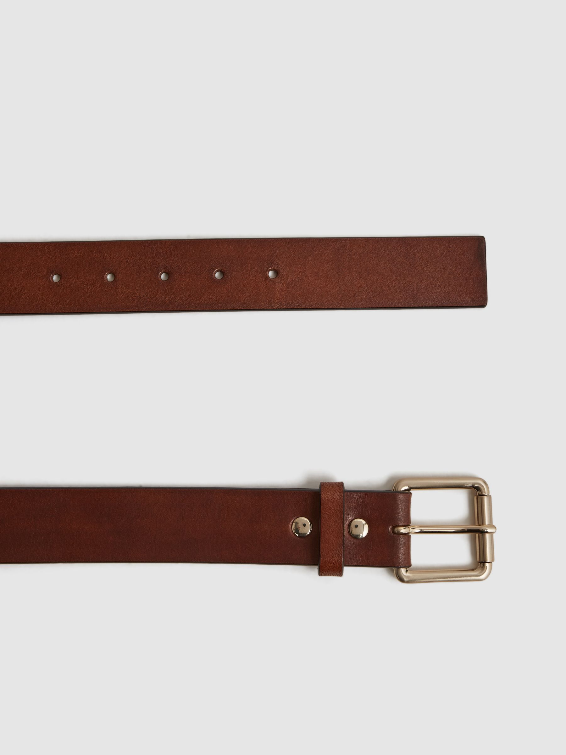Leather Rivet Belt in Tan - Image 3 of 4