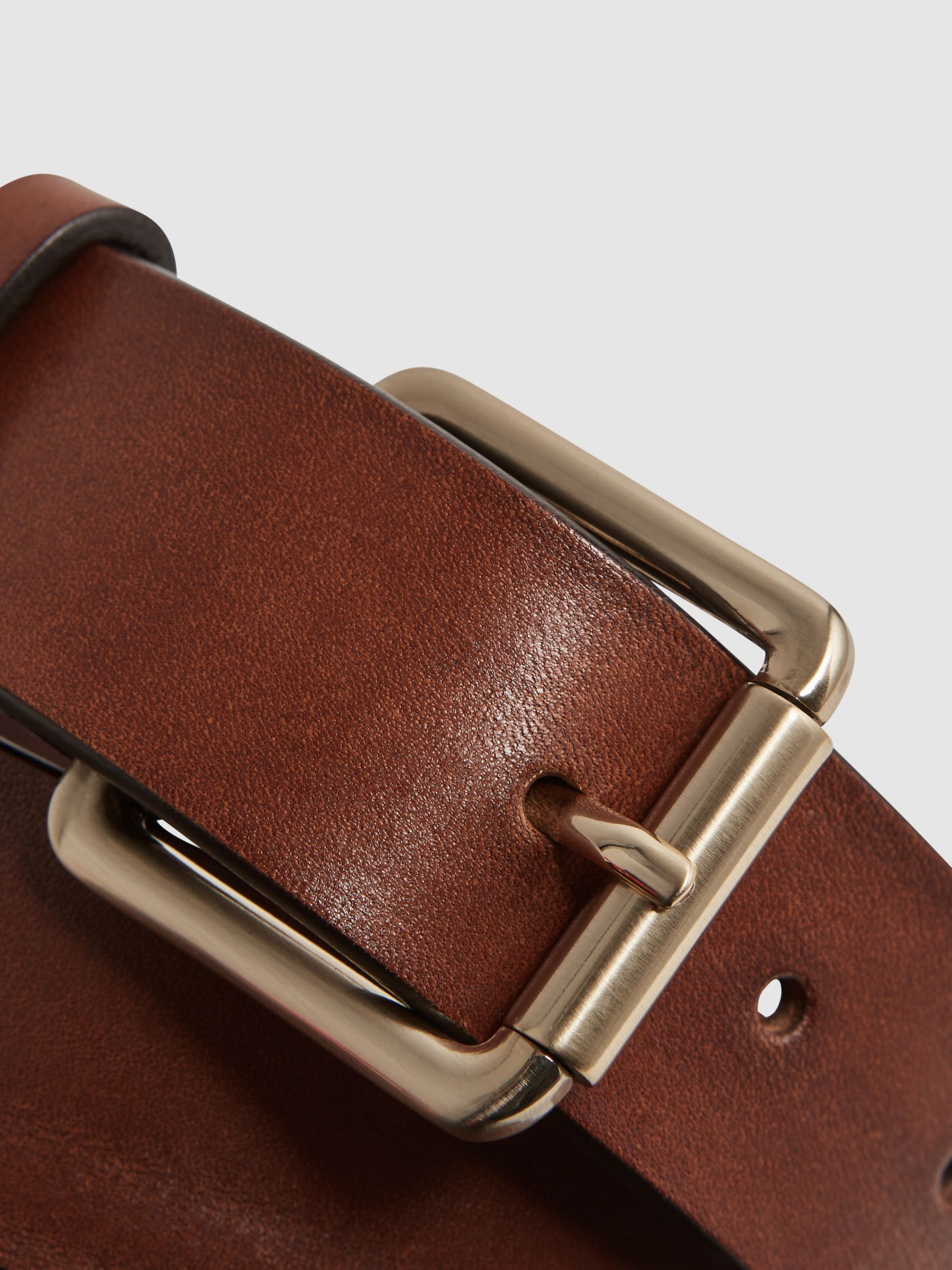 Leather Rivet Belt in Tan - Image 4 of 4