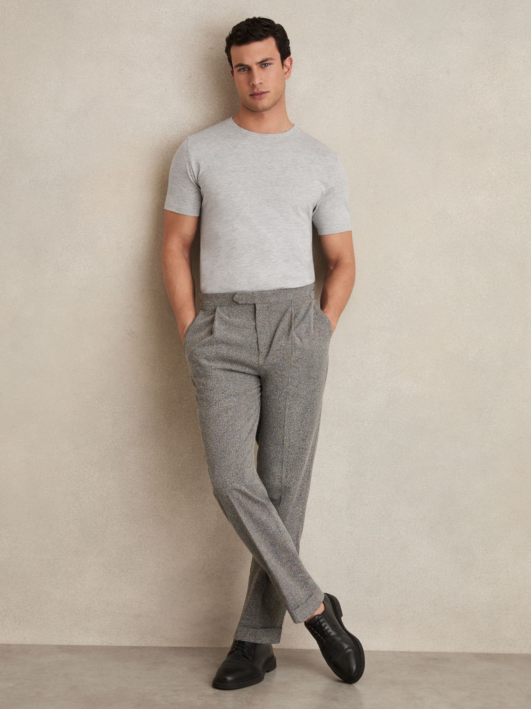 Crew Neck T-Shirt in Grey Marl - Image 3 of 5