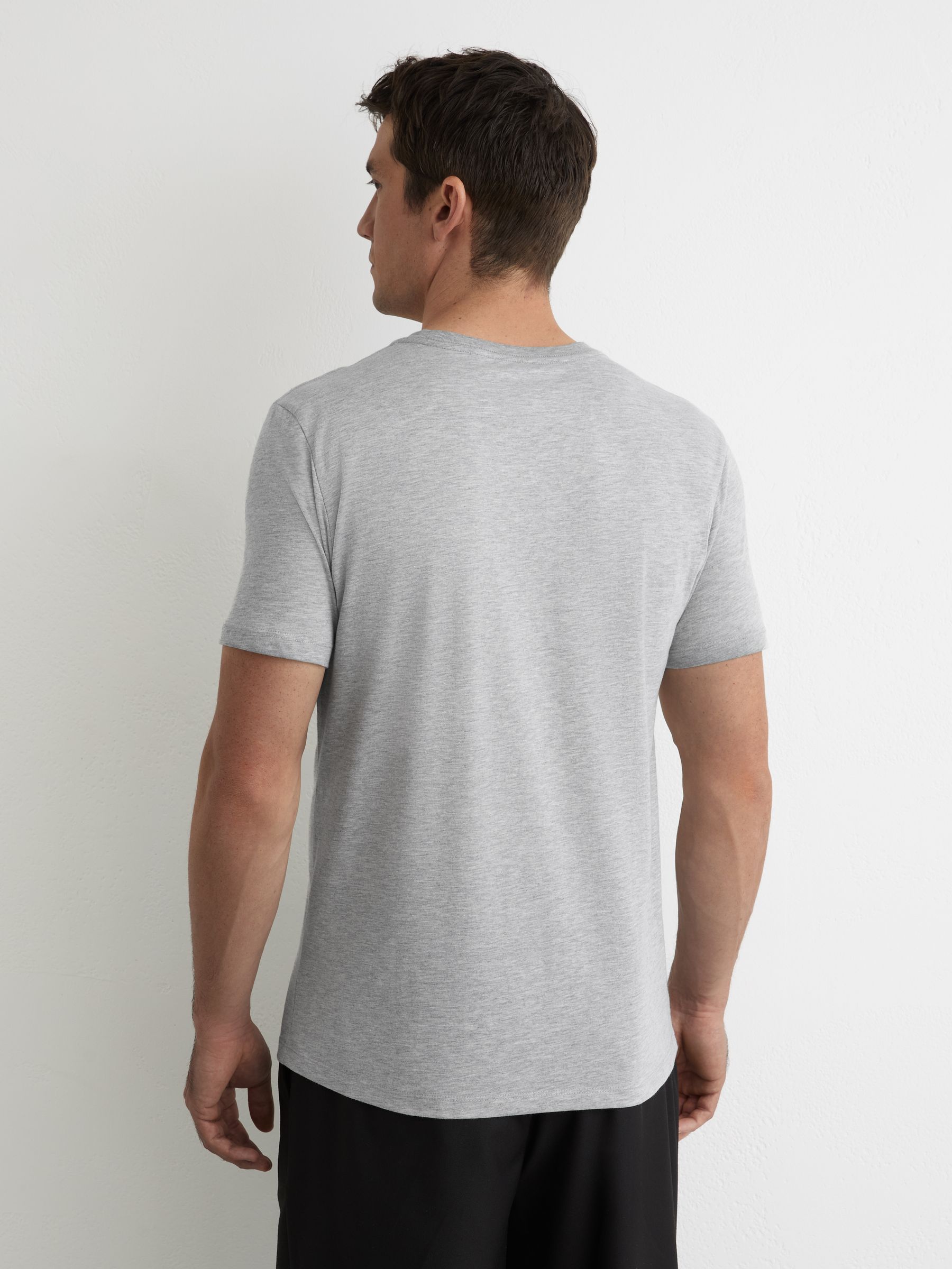 Cotton Crew-Neck Tailored-Fit T-Shirt in Grey Marl - image 5