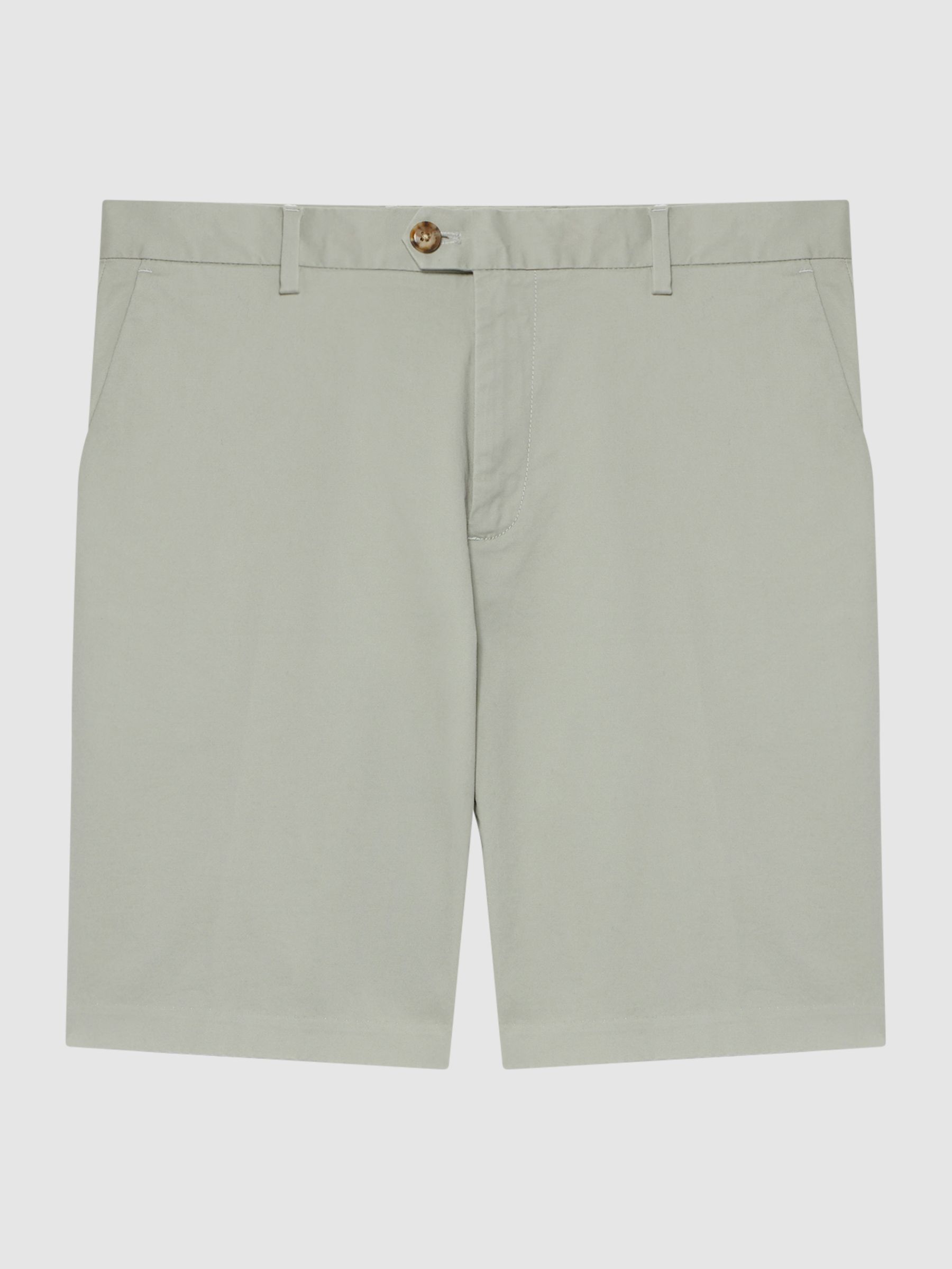 Short Length Casual Chino Shorts in Soft Sage - Image 2 of 6