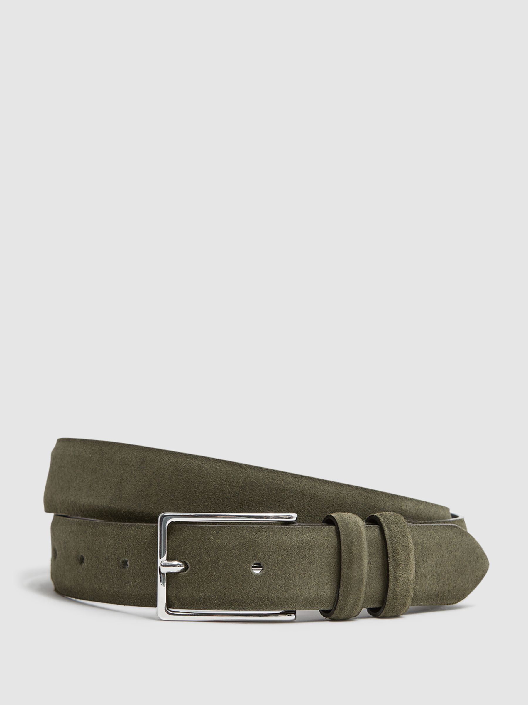 Suede Belt in Khaki - Image 1 of 9