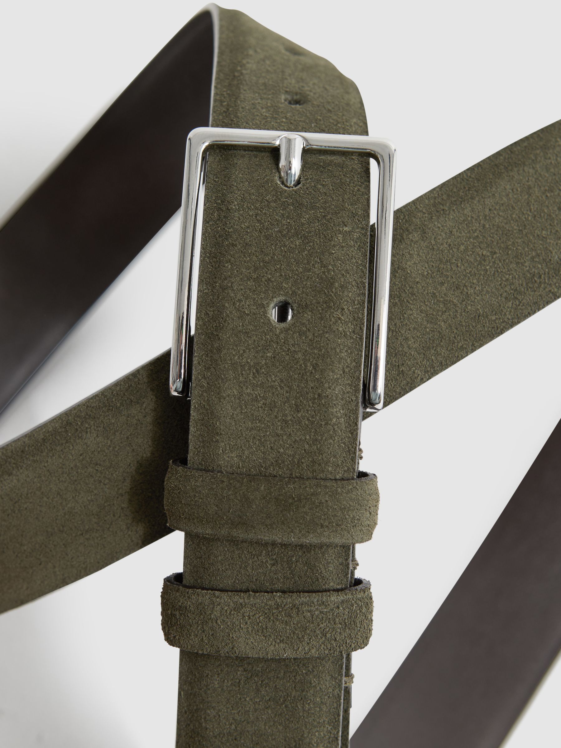 Suede Belt in Khaki - Image 5 of 9