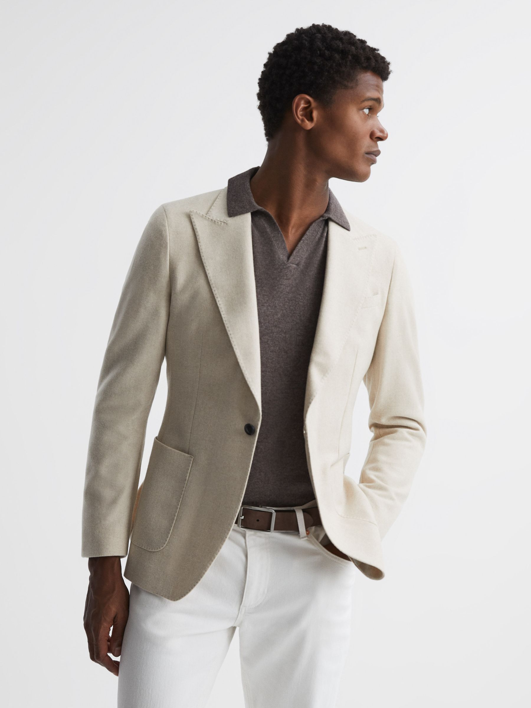 Nubuck Leather Reversible Belt in Chocolate/Tan - Image 8 of 10