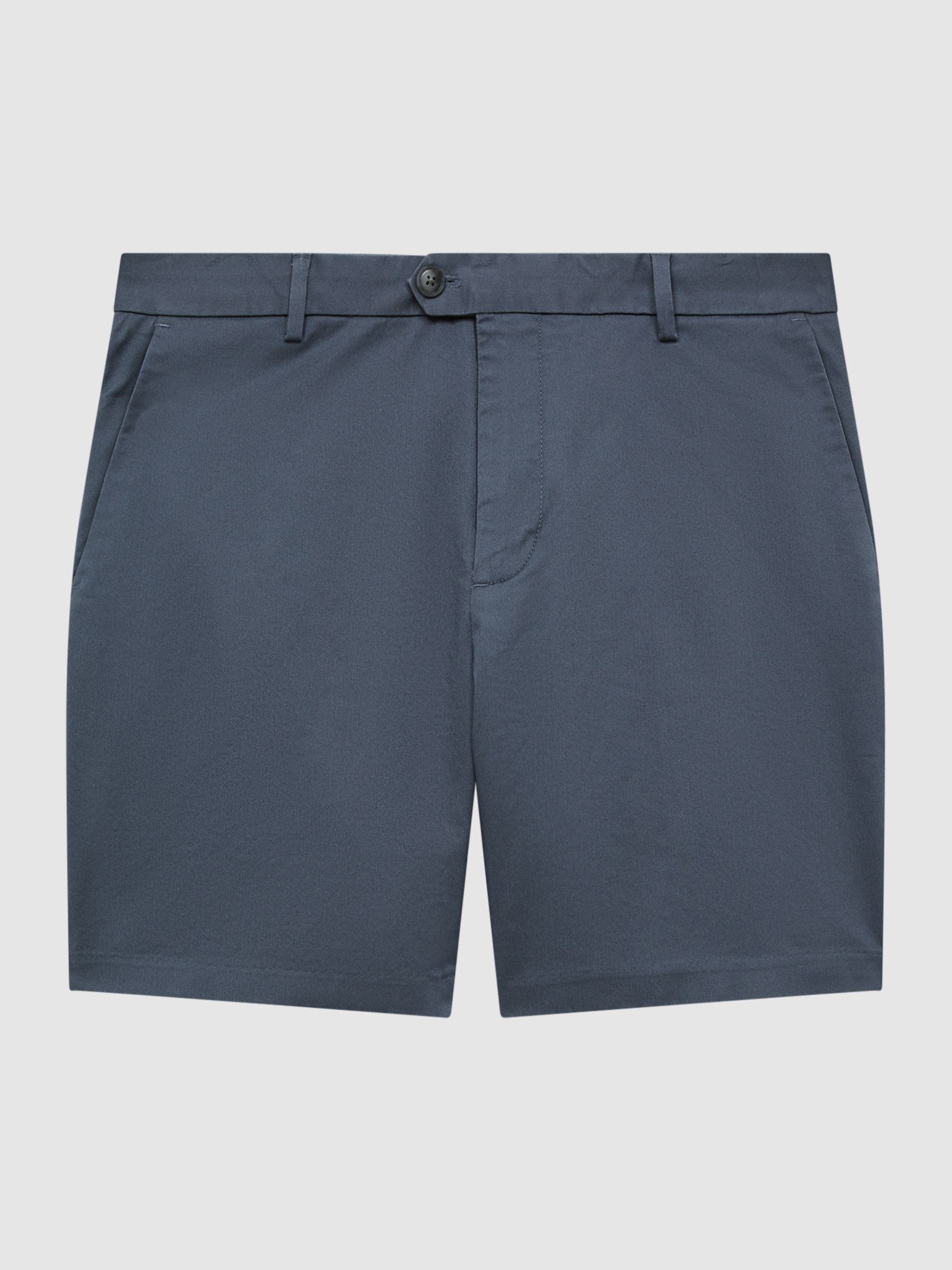 Short Length Casual Chino Shorts in Airforce Blue - Image 2 of 6