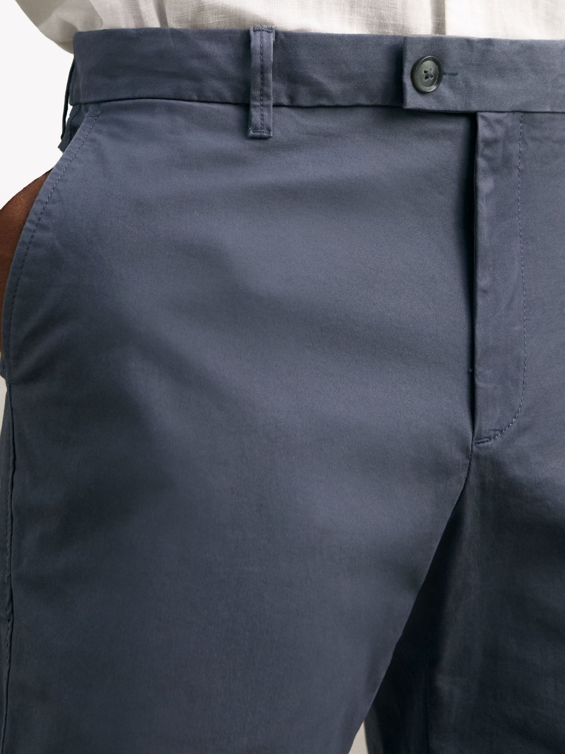 Short Length Cotton Chino Shorts with Stretch in Airforce Blue - image 4
