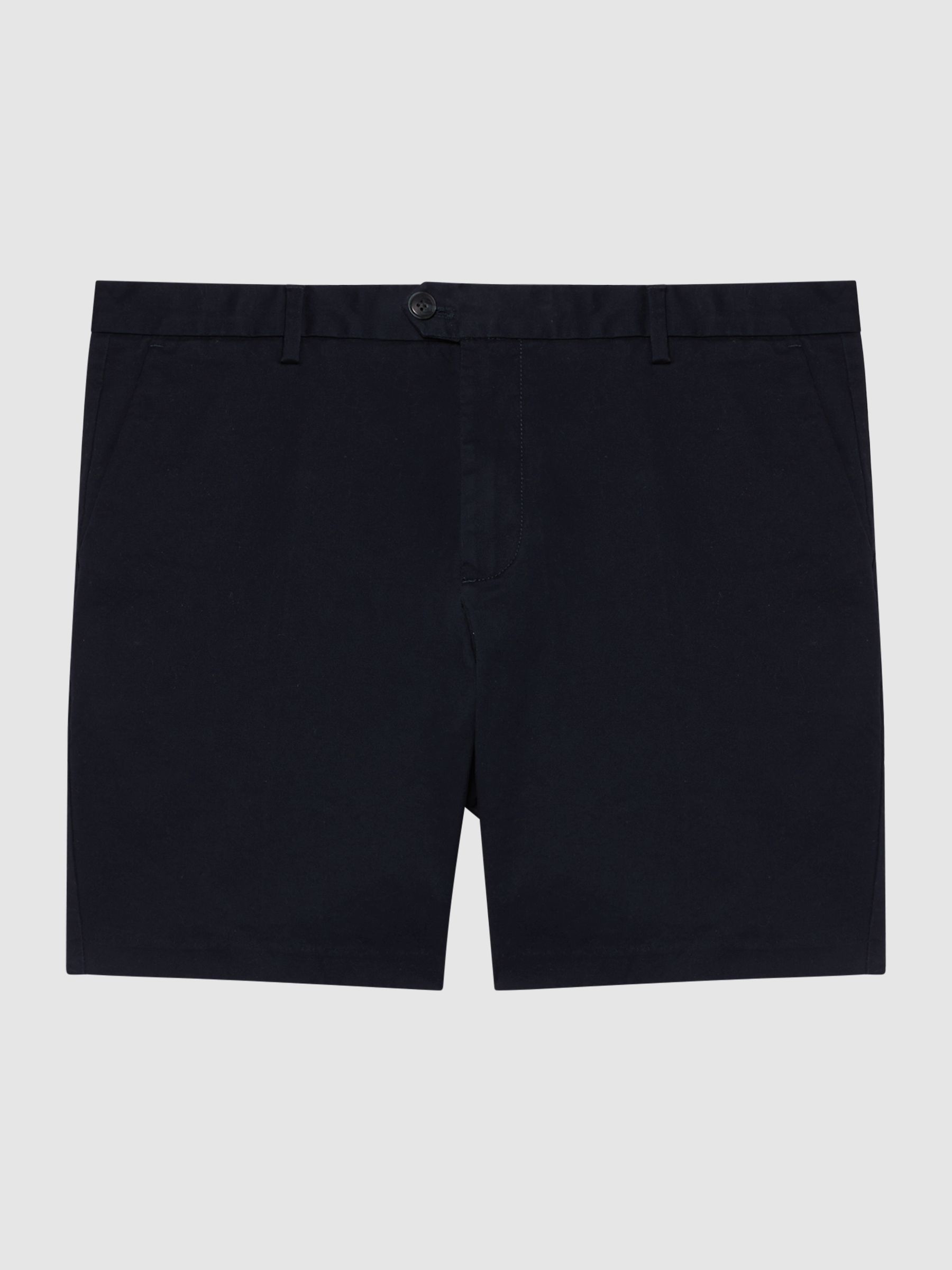 Short Length Casual Chino Shorts in Navy - Image 2 of 6