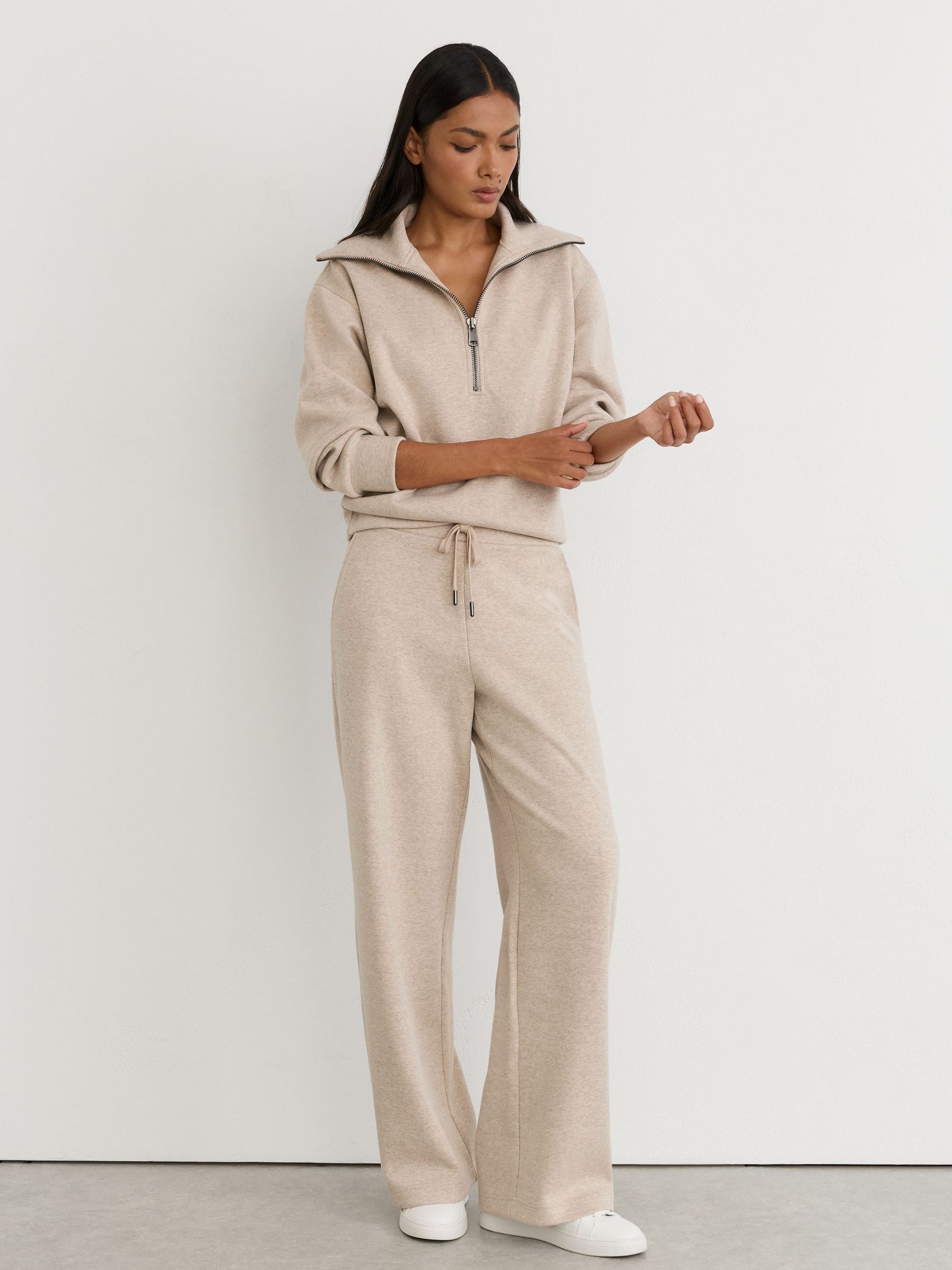 Herringbone Half-Zip Sweatshirt in Neutral - Image 3 of 6