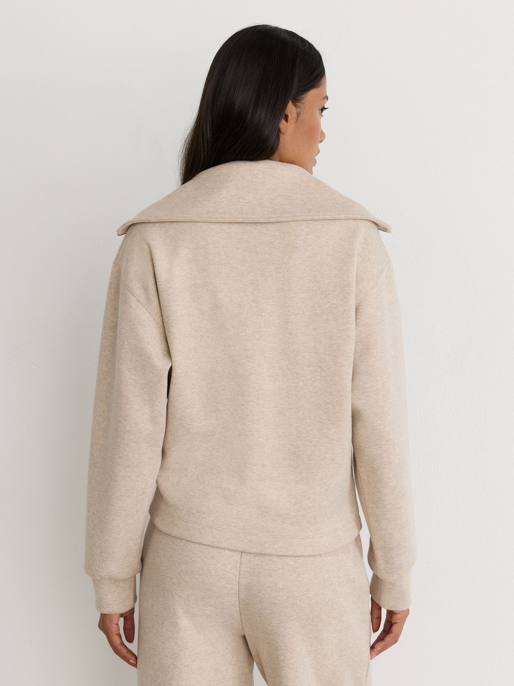Herringbone Half-Zip Sweatshirt in Neutral - Image 5 of 6