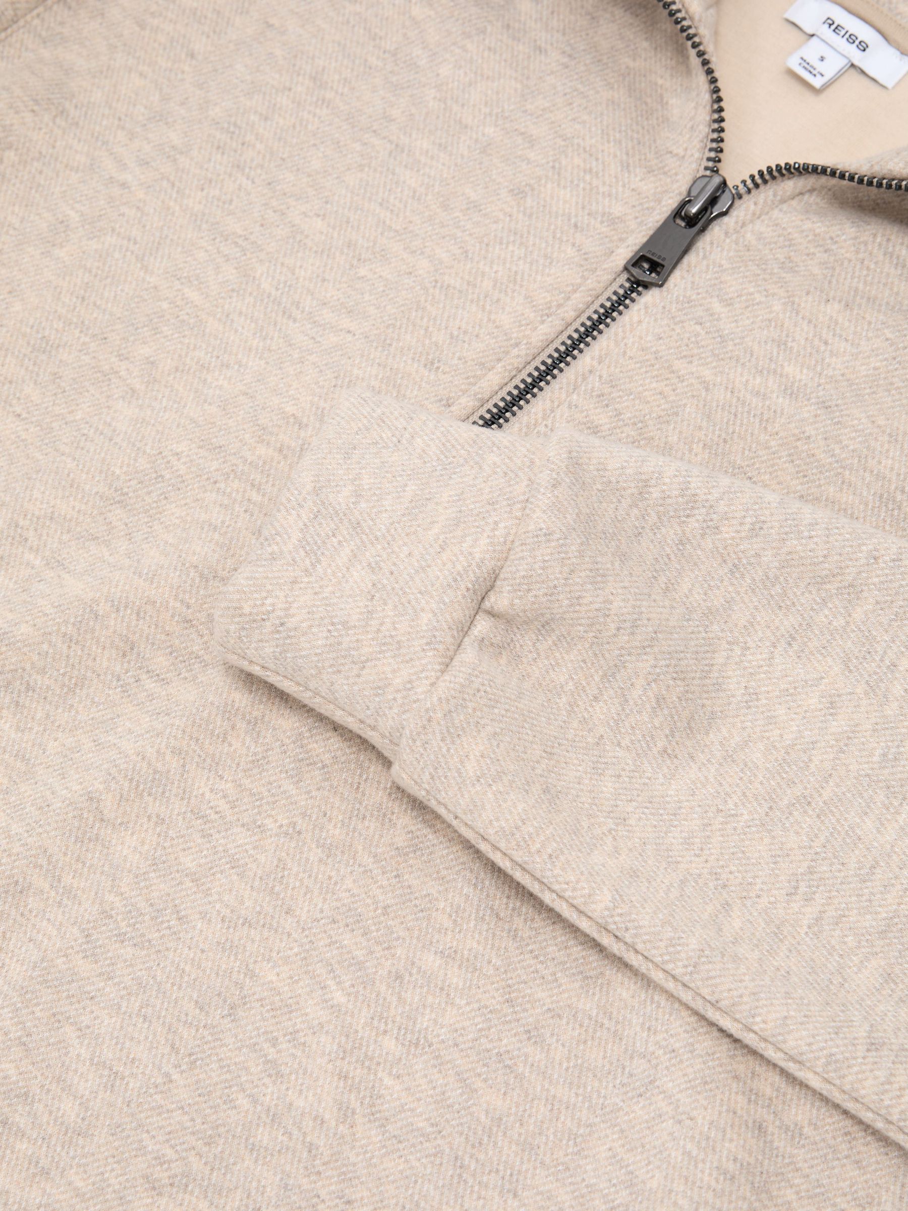 Herringbone Half-Zip Sweatshirt in Neutral - Image 6 of 6
