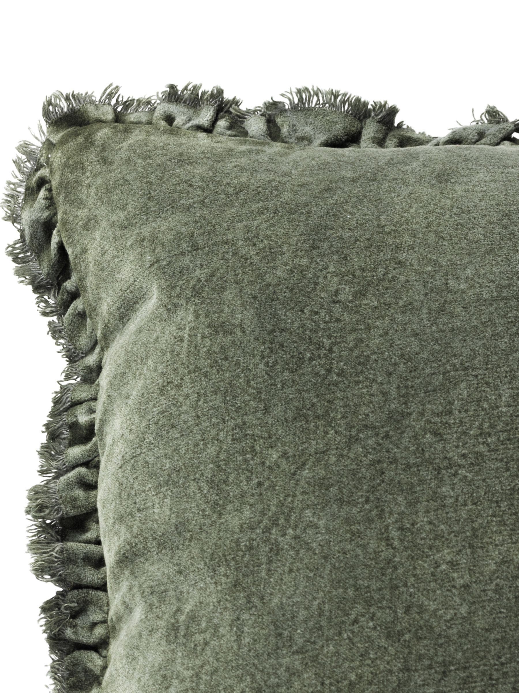 Yard Moss Green Bertie 100% Washed Cotton Velve 45 x 45cm Cushion - Image 6 of 6