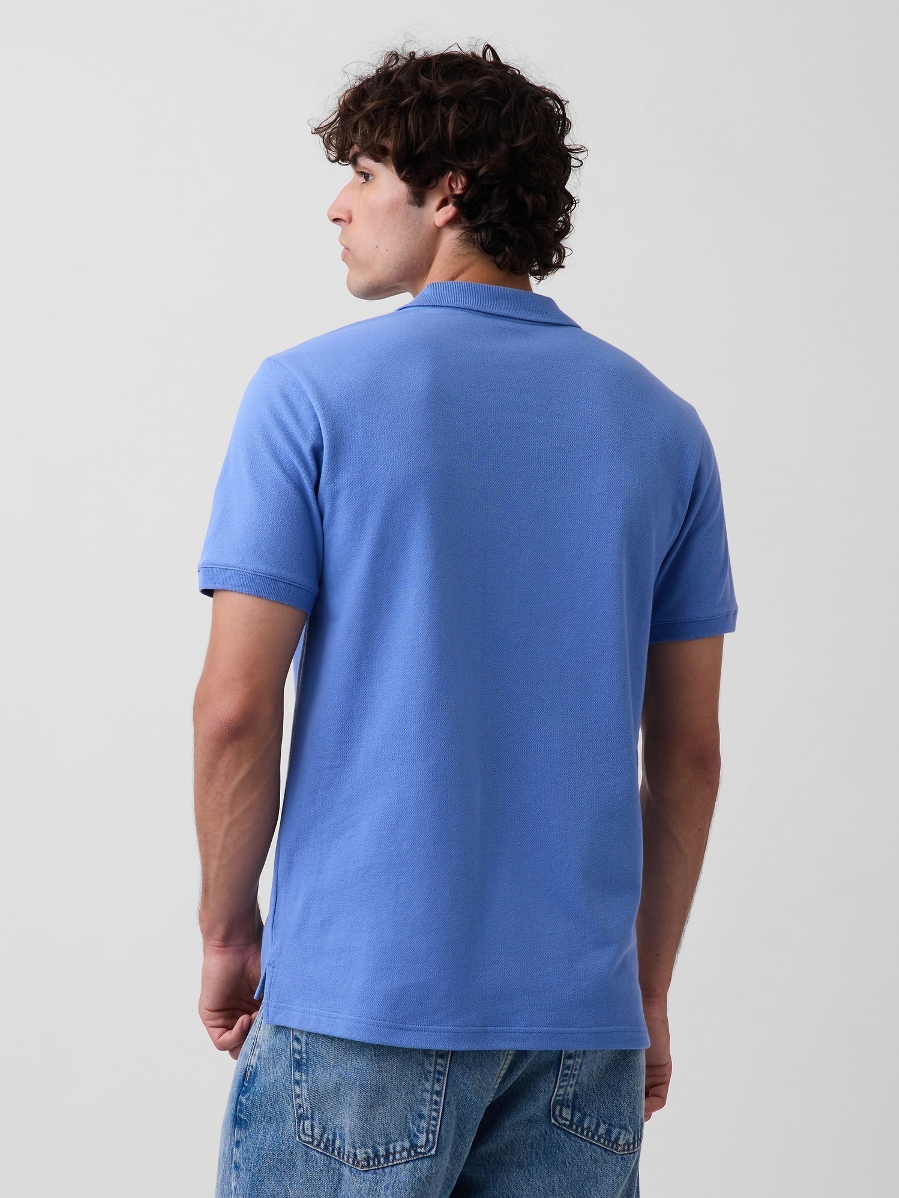 Blue Logo Pique Polo Shirt - Image 2 of 4