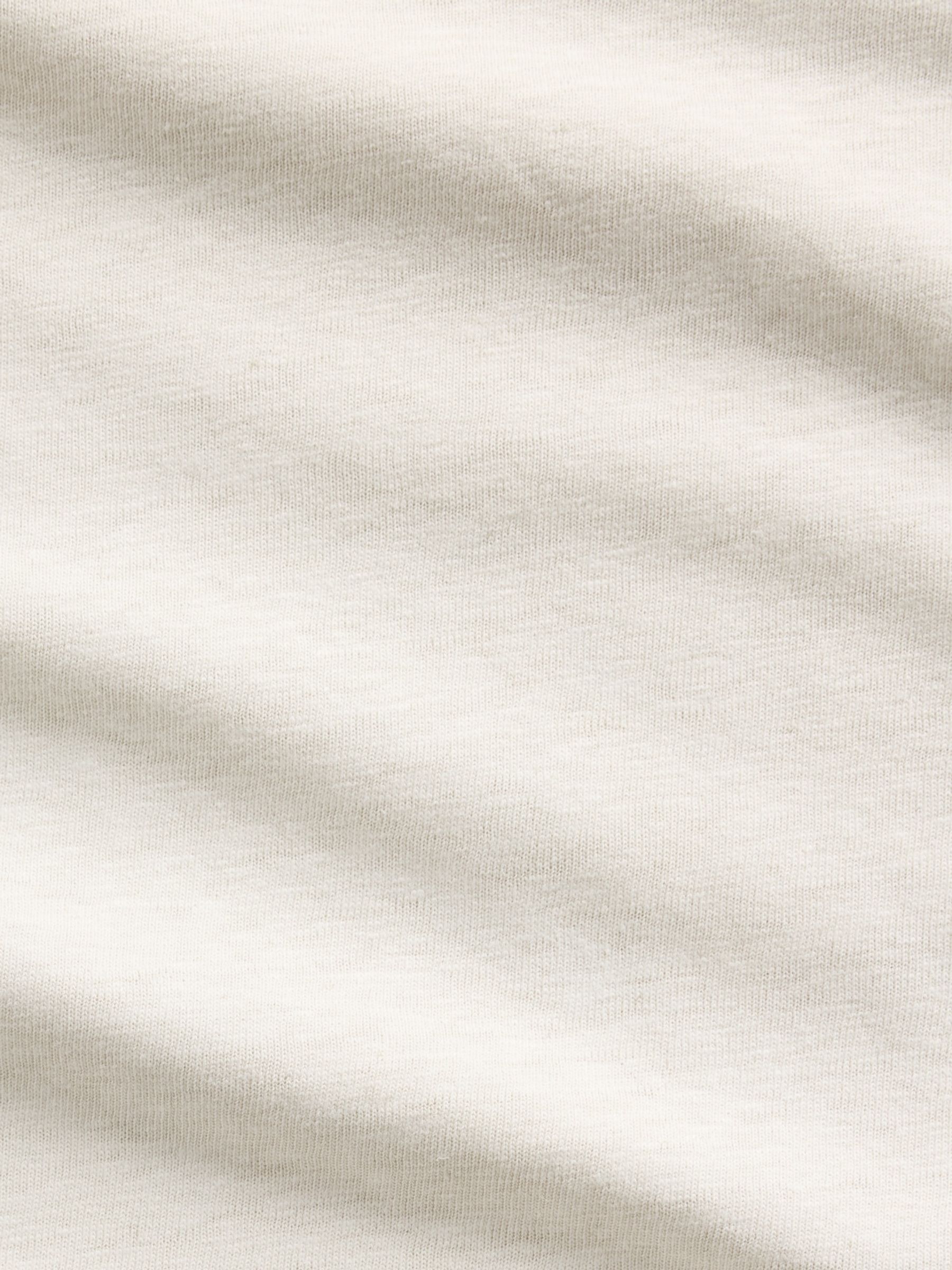 Cream Linen-Cotton Oversized Boxy Short Sleeve T-Shirt - Image 4 of 4