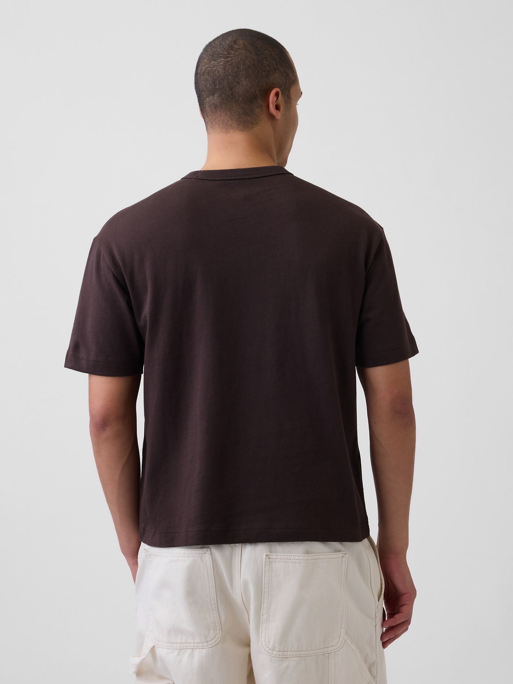 Dark Brown Heavyweight Boxy Short Sleeve T-Shirt - Image 2 of 4