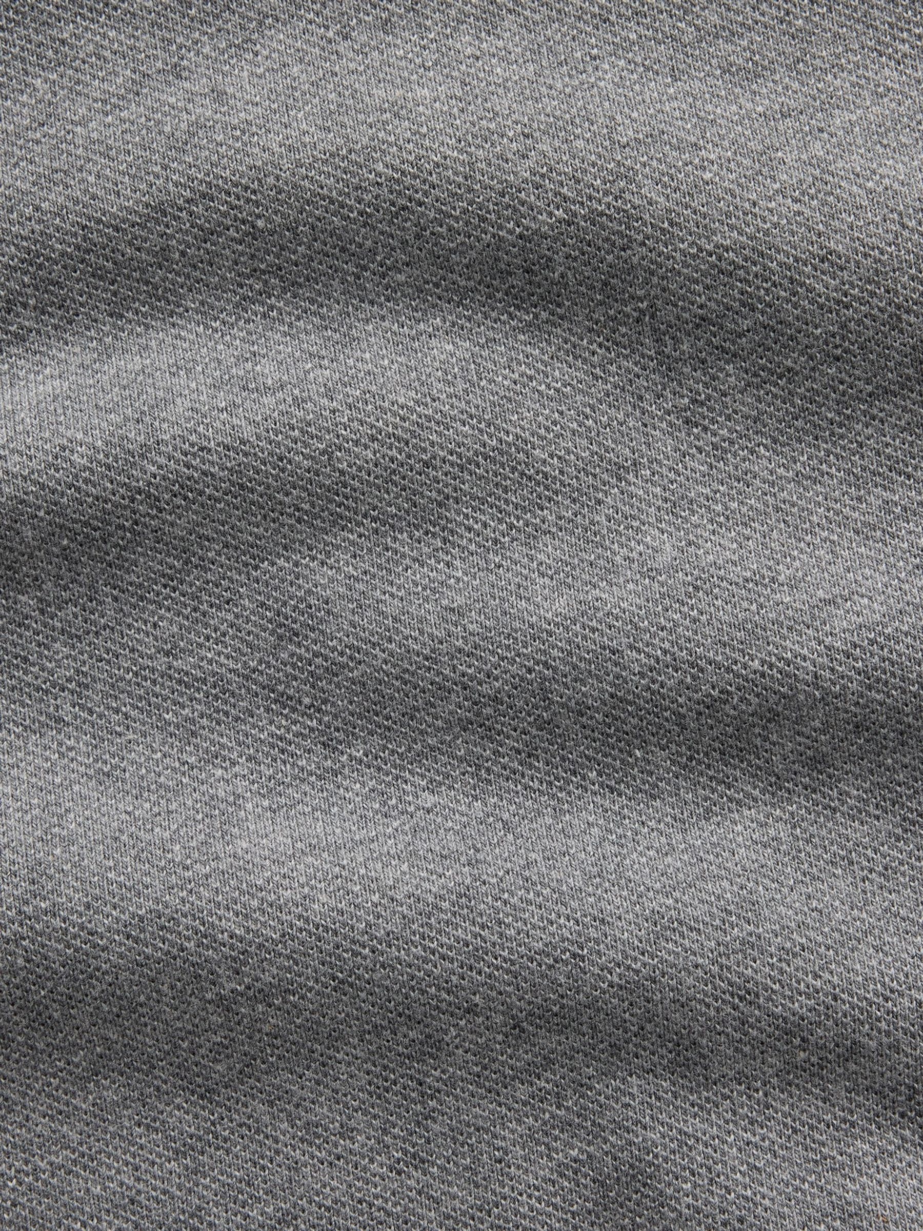 Grey Relaxed Pique Polo Shirt - Image 4 of 4 Grey Relaxed Pique Polo Shirt - Image 4 of 4