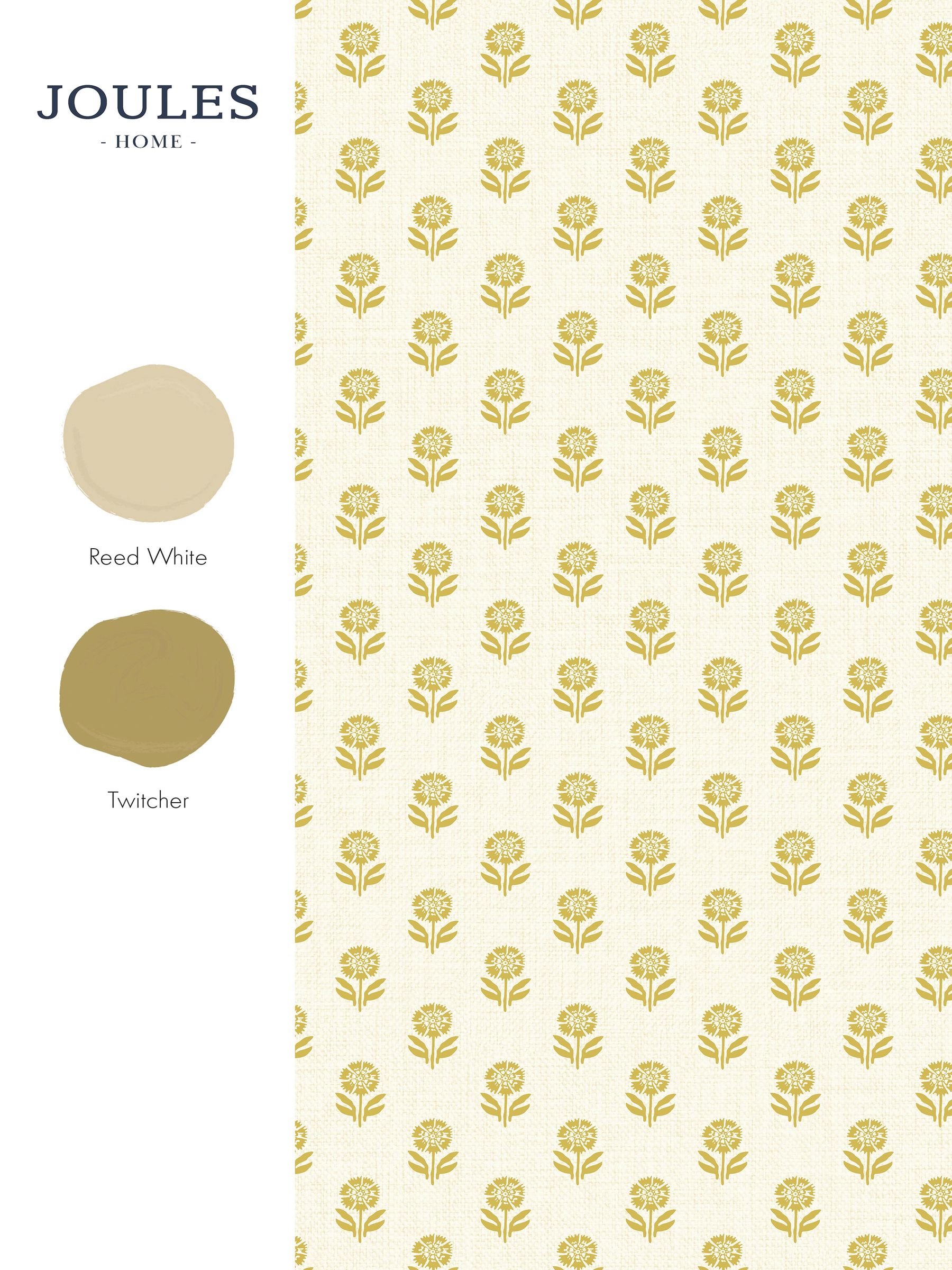 Cream Yellow Woodblock Floral A4 Wallpaper Sample - Image 5 of 5