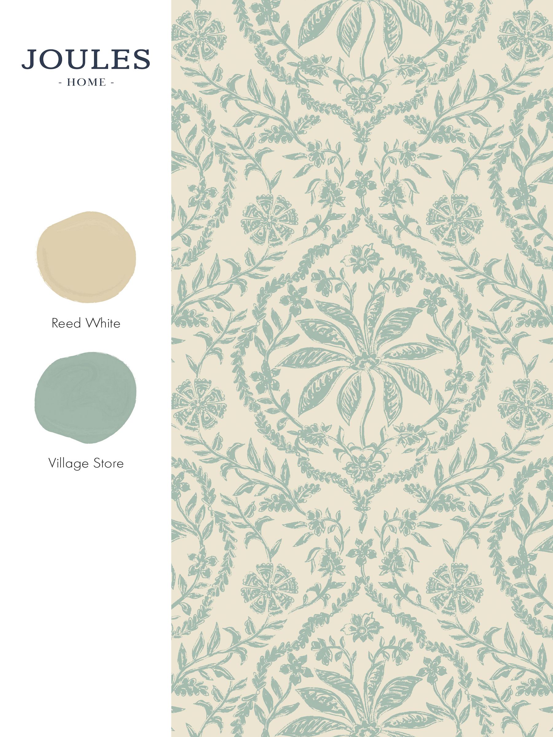 Cream Duck Egg Blue Indienne Palm A4 Wallpaper Sample - Image 5 of 5