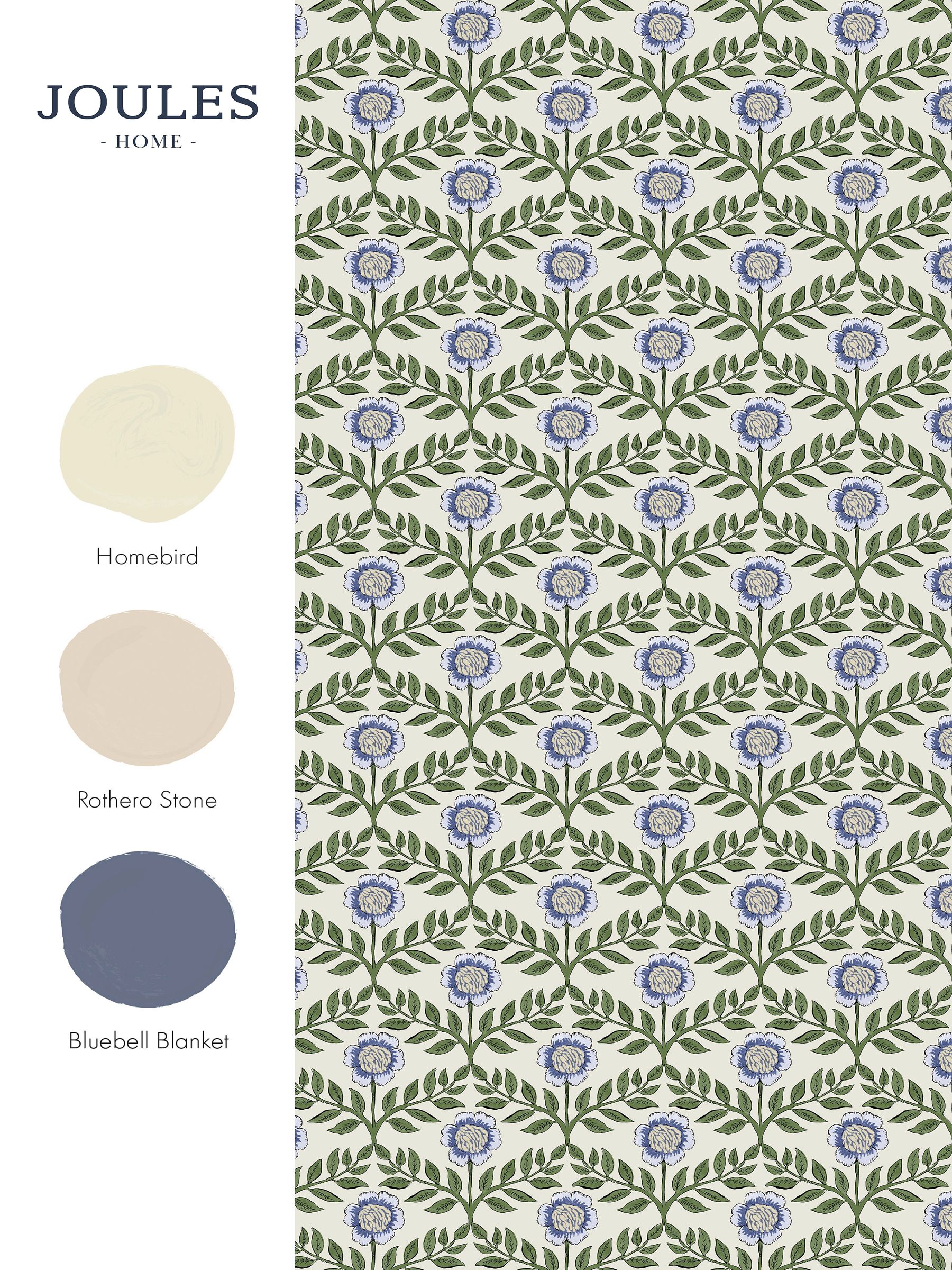 Green Blue Stately Floral A4 Wallpaper Sample - Image 5 of 5 Green Blue Stately Floral A4 Wallpaper Sample - Image 5 of 5