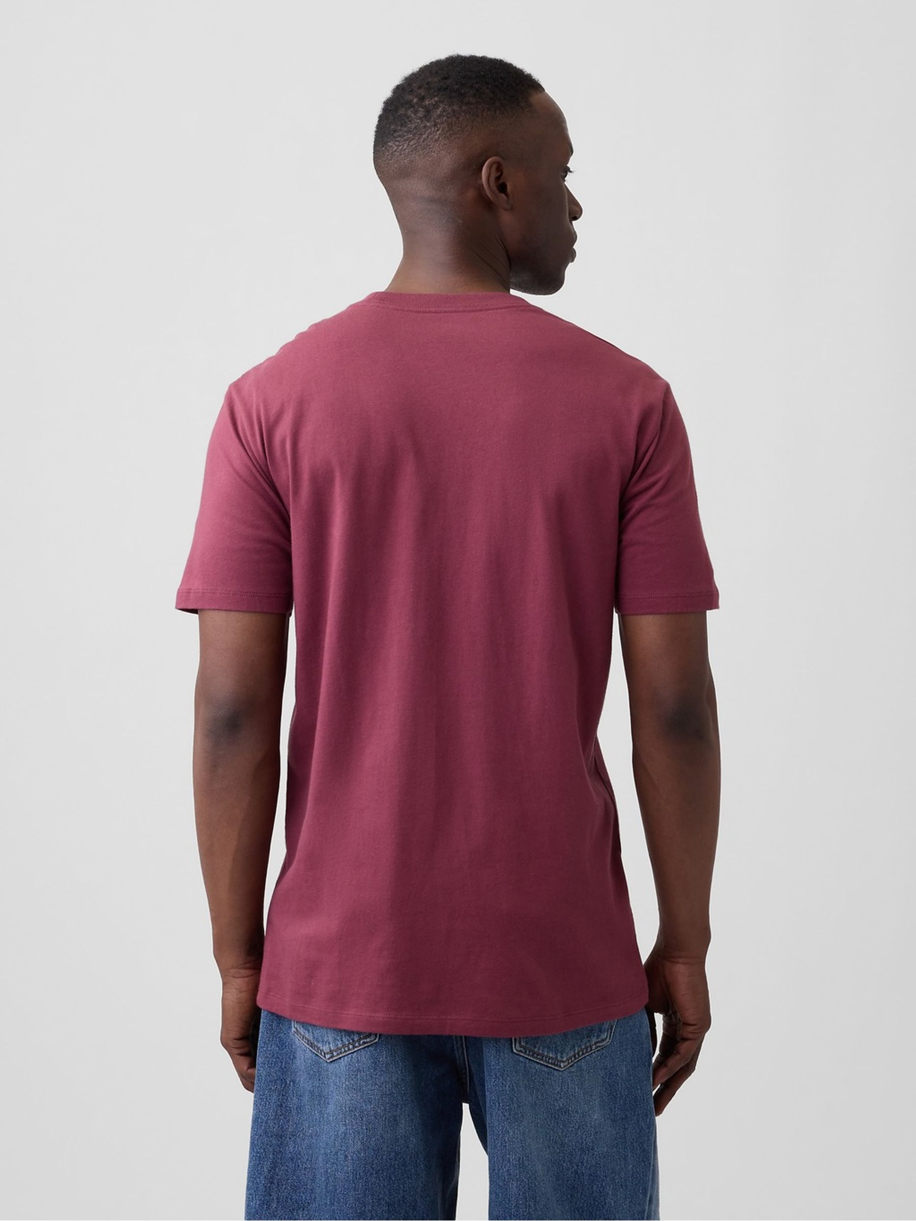 Burgundy Red Everyday Soft Crew Neck T-Shirt - Image 2 of 4