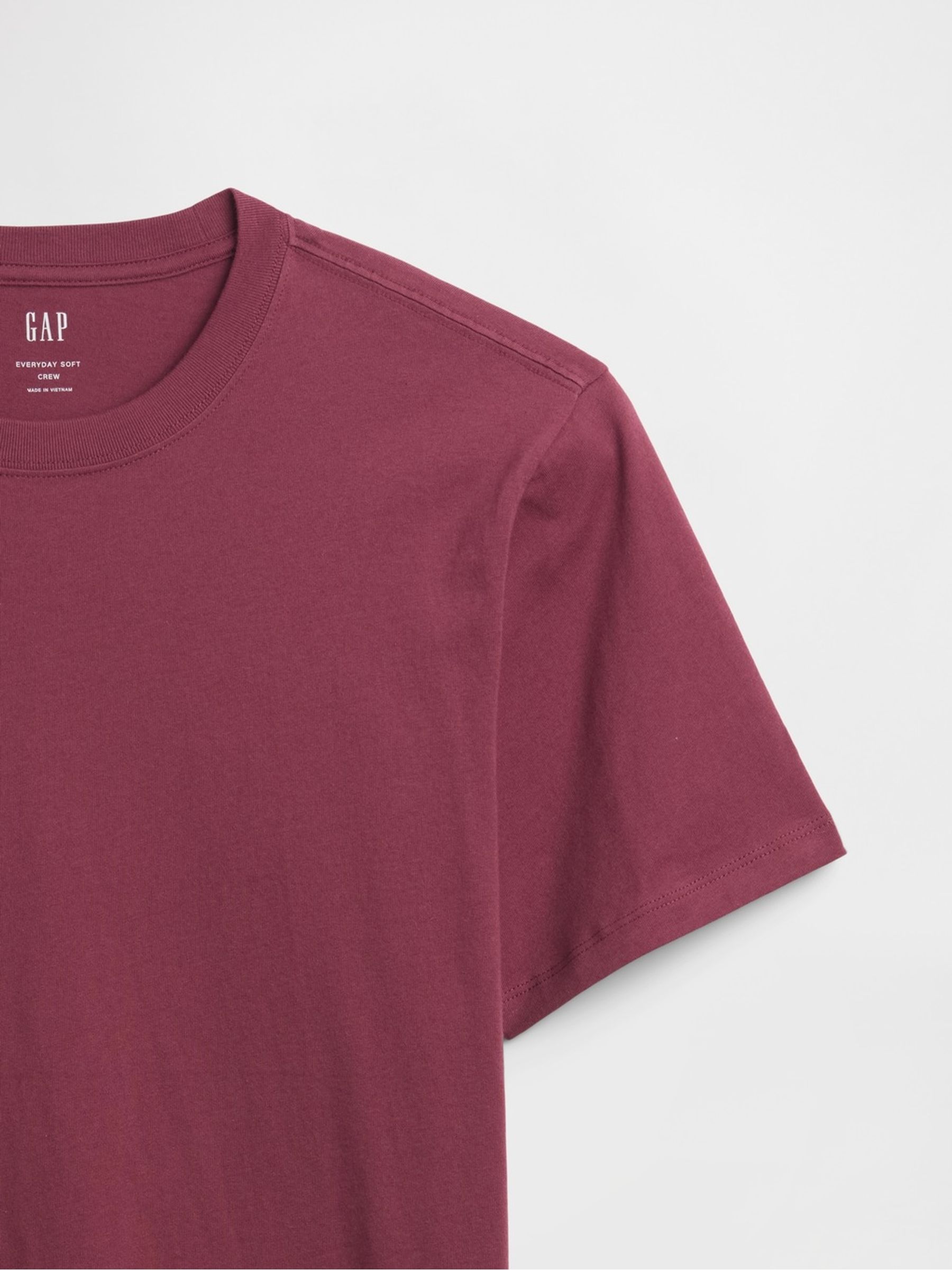 Burgundy Red Everyday Soft Crew Neck T-Shirt - Image 3 of 4