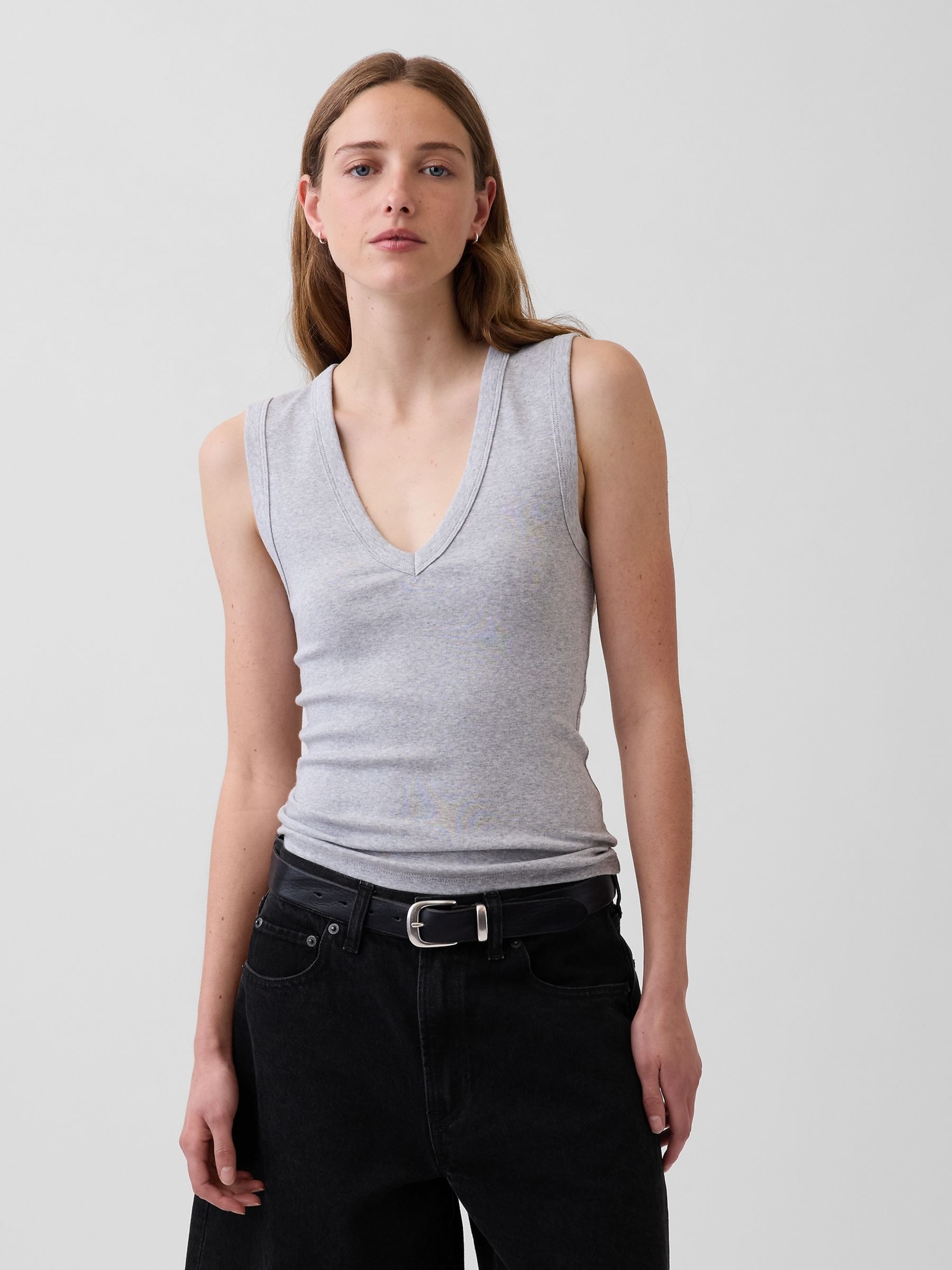 Grey Modern V-Neck Vest - Image 1 of 2 Grey Modern V-Neck Vest - Image 1 of 2