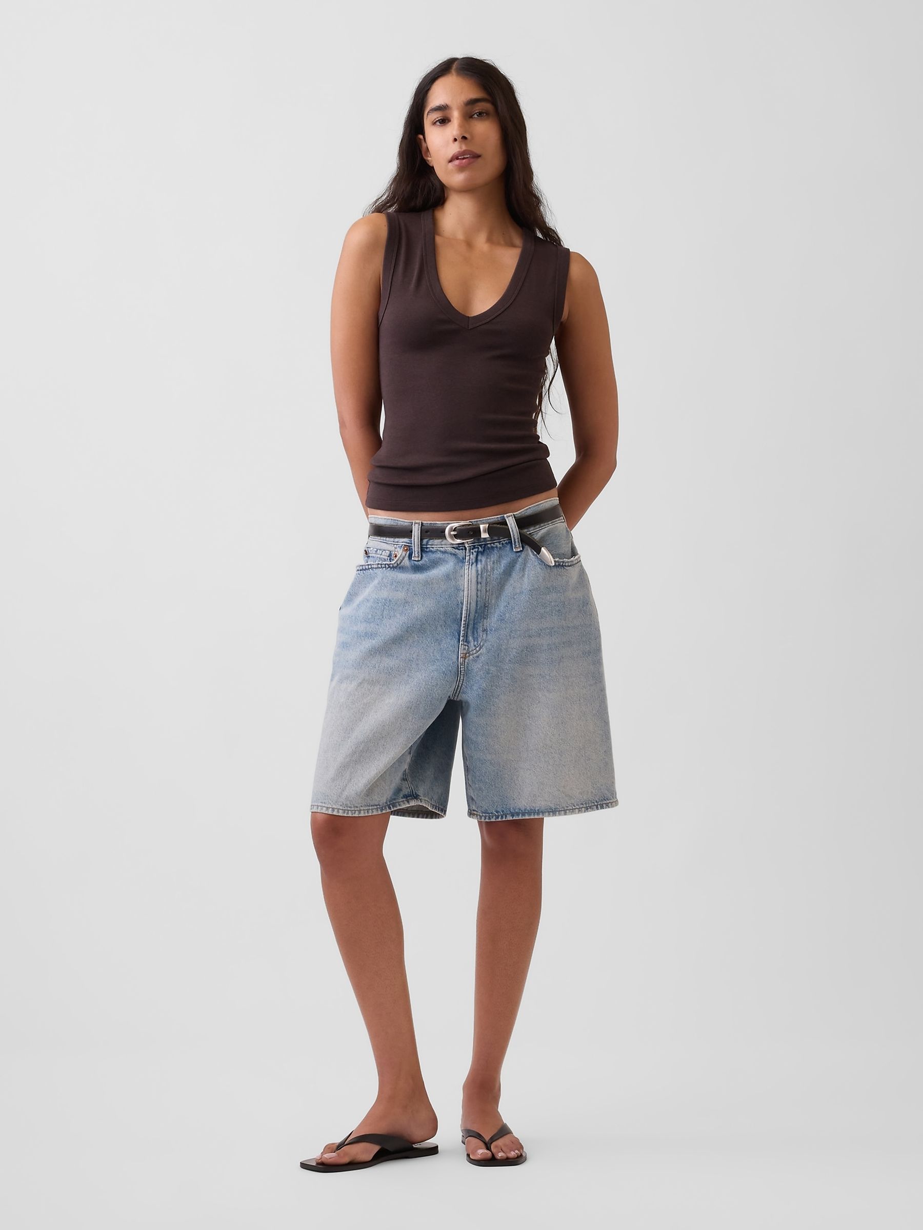 Brown Modern V-Neck Vest - Image 1 of 2