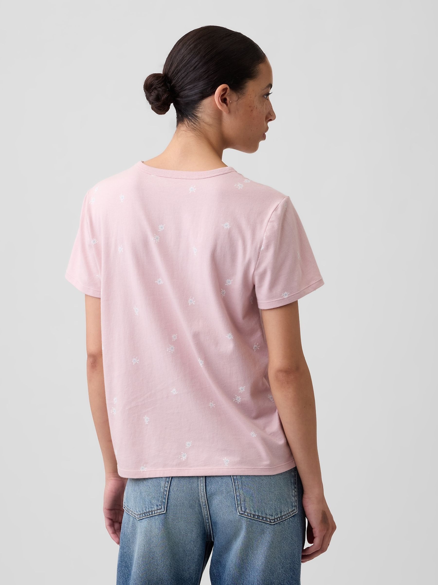 Pink Floral Crew Neck Favourite Crew Neck Short Sleeve T-Shirt - Image 2 of 5