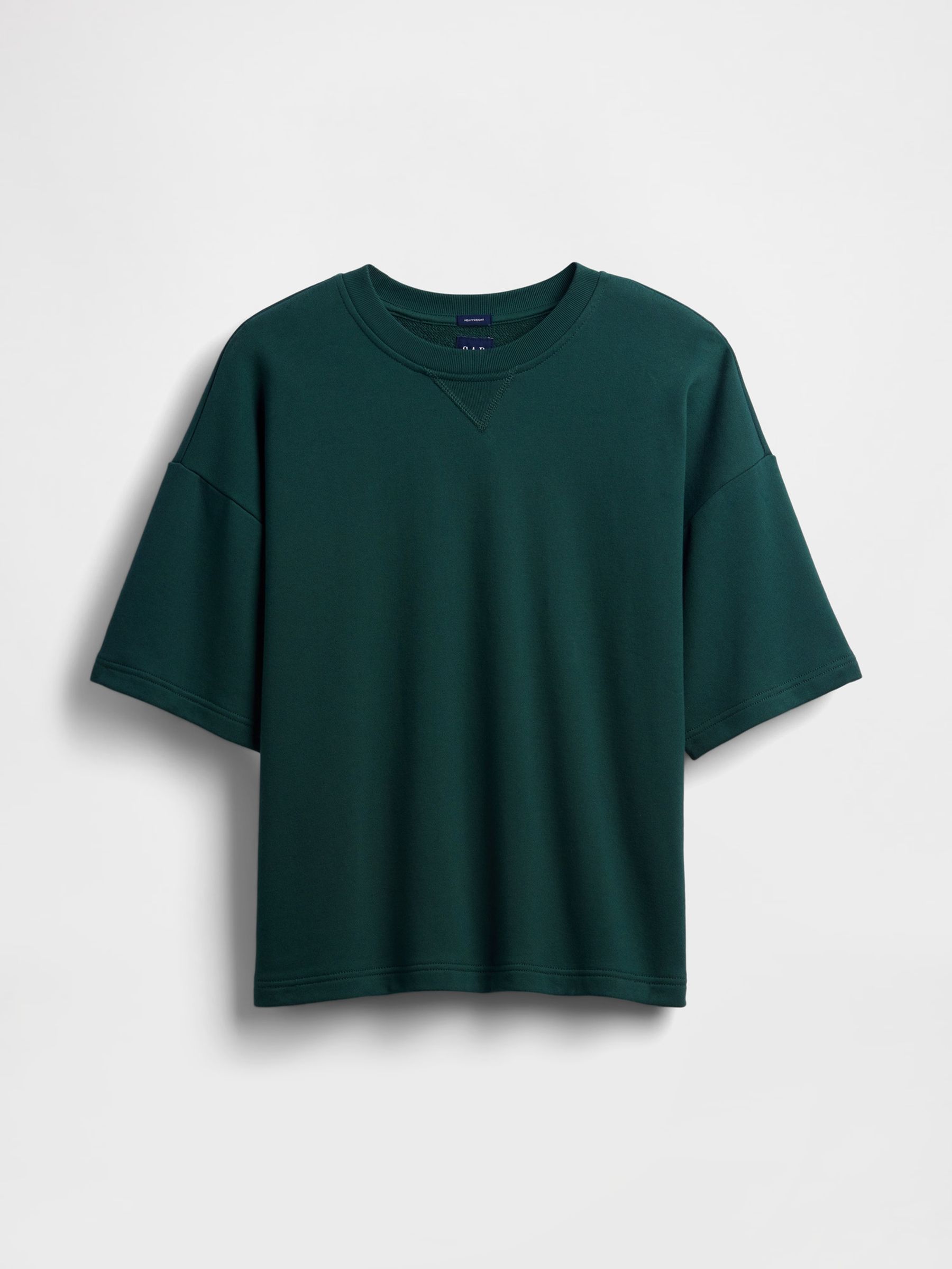 Green Heavyweight French Terry Oversized Short Sleeve Sweatshirt - Image 4 of 5