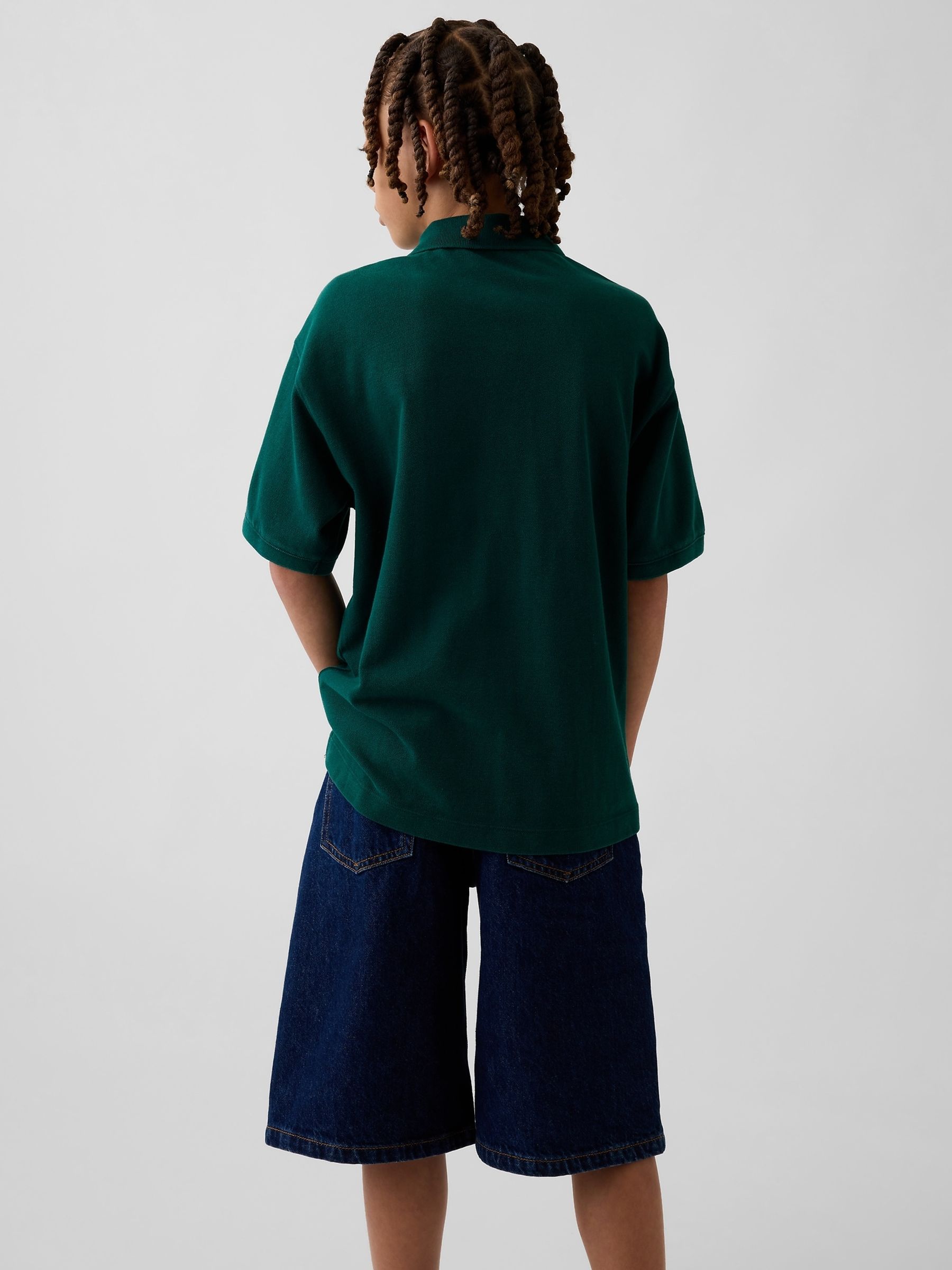 Green Relaxed Pique Polo Shirt - Image 2 of 4