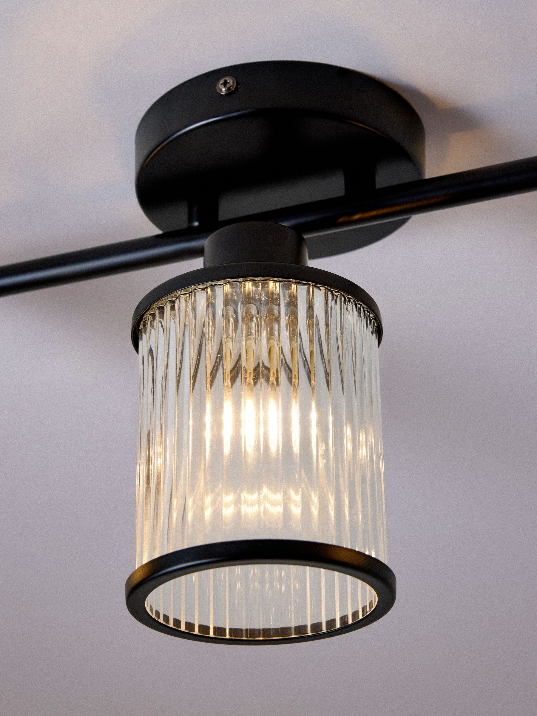 The Set 2 Pack Black Ribbed Glass 3 Light Spotlight Ceiling Lights - Image 8 of 8 The Set 2 Pack Black Ribbed Glass 3 Light Spotlight Ceiling Lights - Image 8 of 8