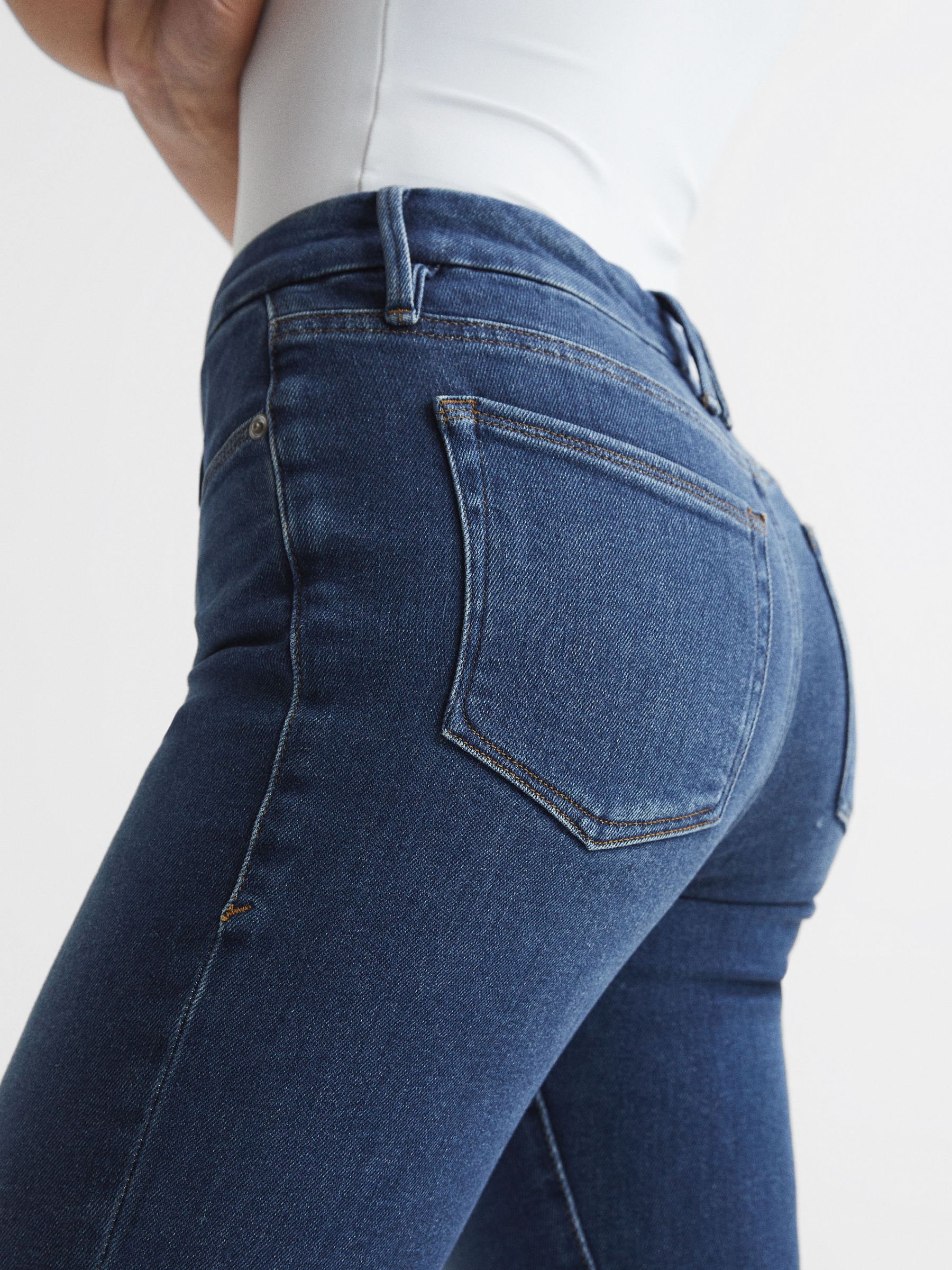 Mini Good Legs Crop Bootleg Jeans in Dark Blue - Image 6 of 7
