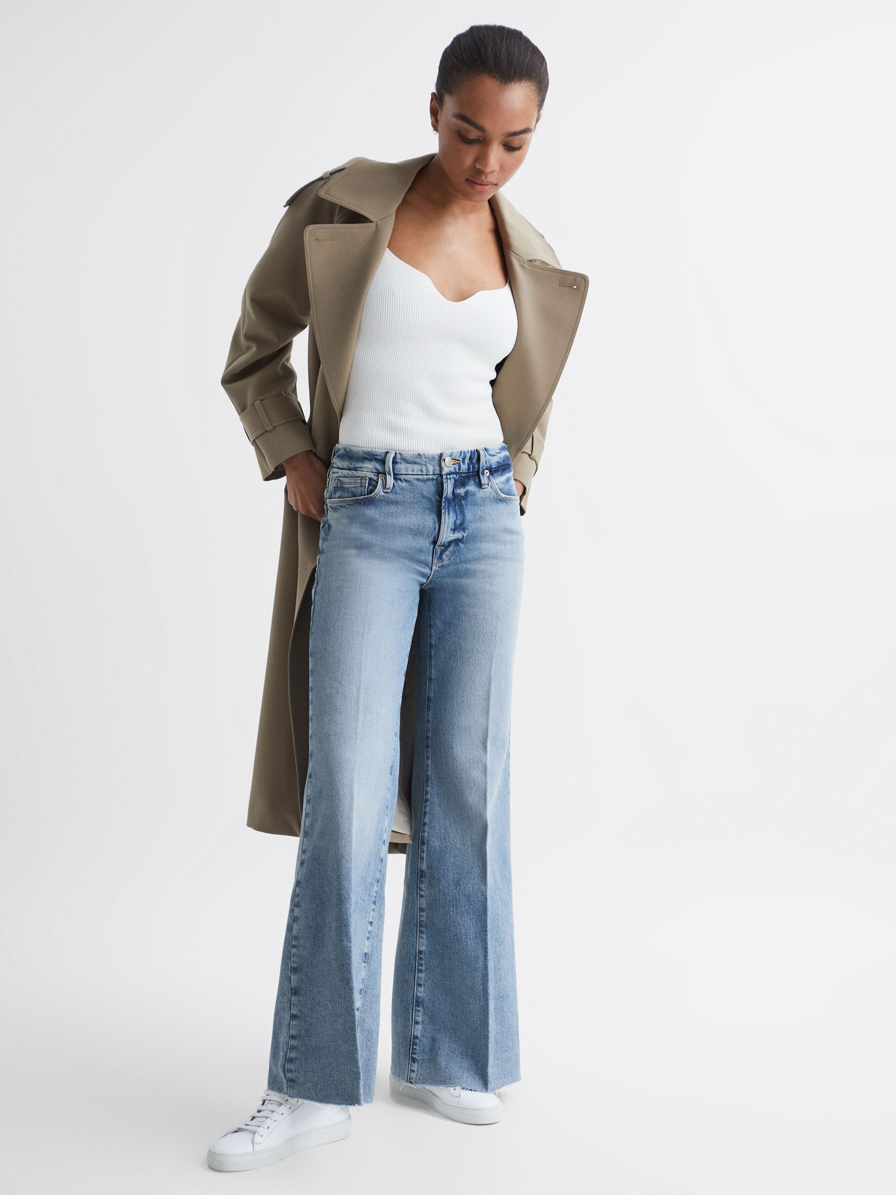 Good American Palazzo Jeans in Mid Blue - image 2