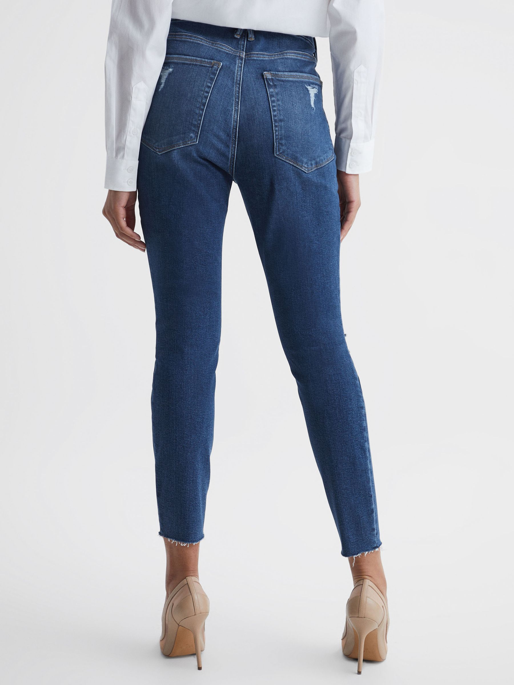 Cropped Skinny Jeans in Dark Blue - Image 5 of 7