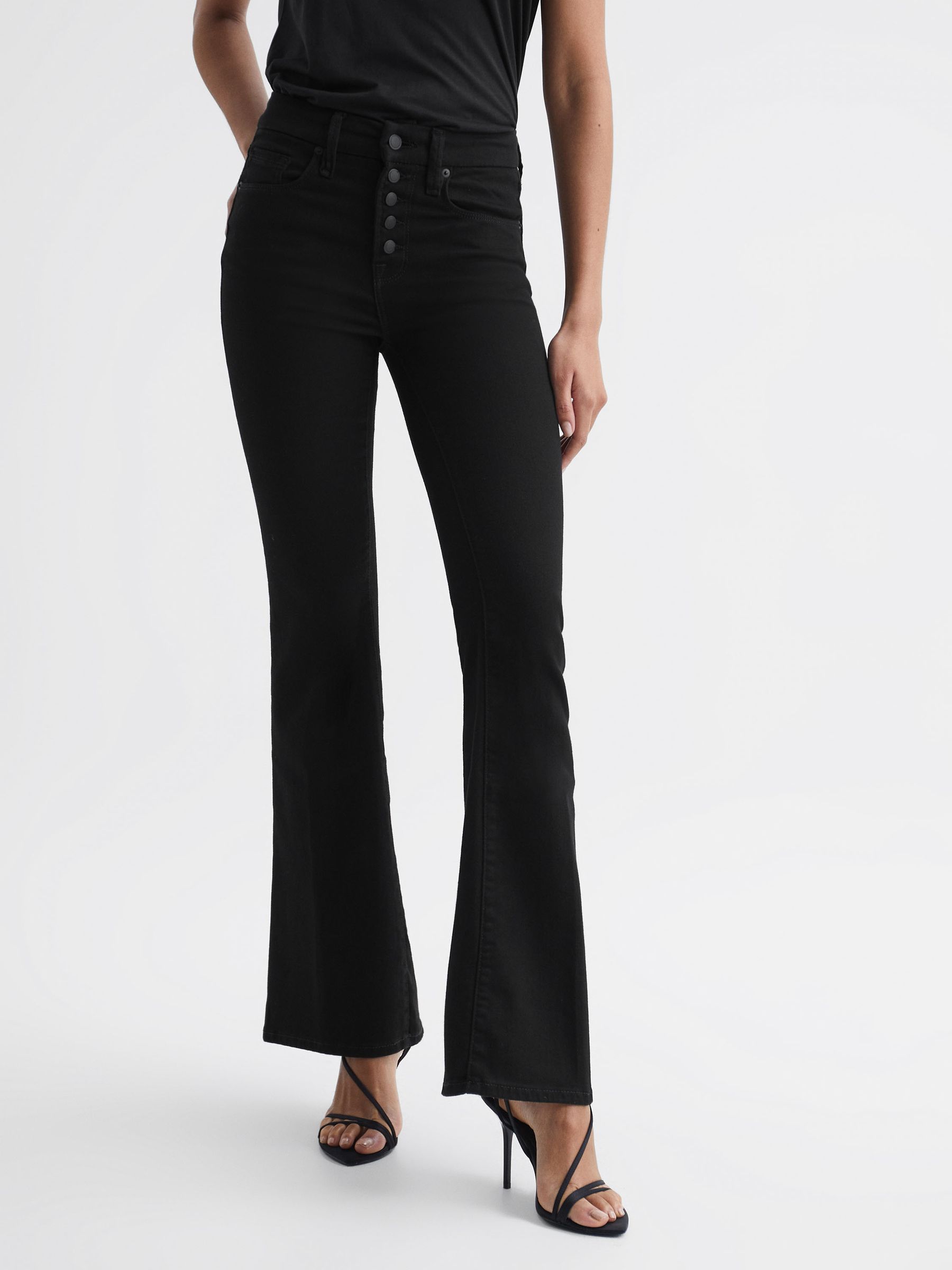 Flared Jeans in Black - Image 3 of 7