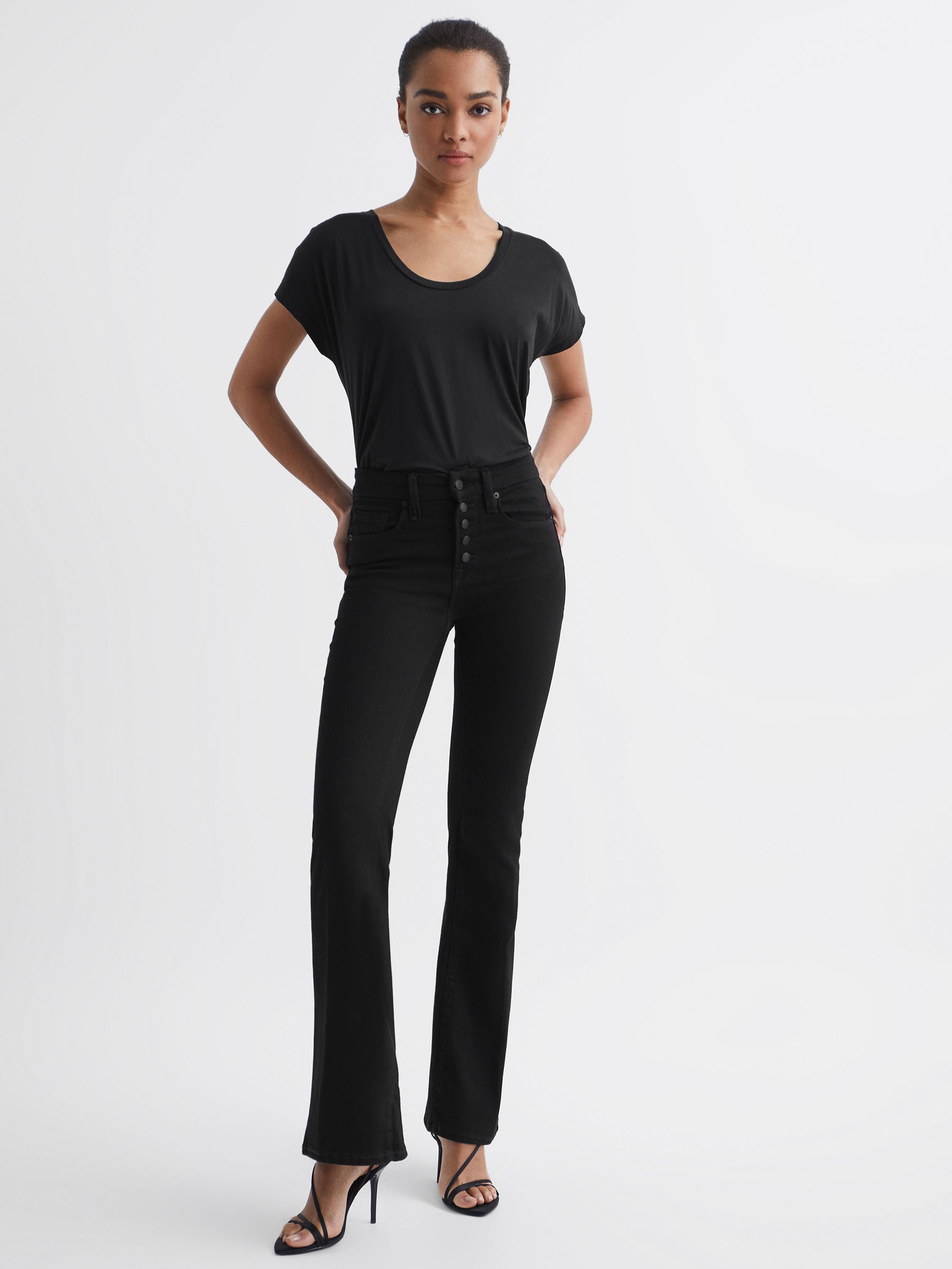 Flared Jeans in Black - Image 6 of 7