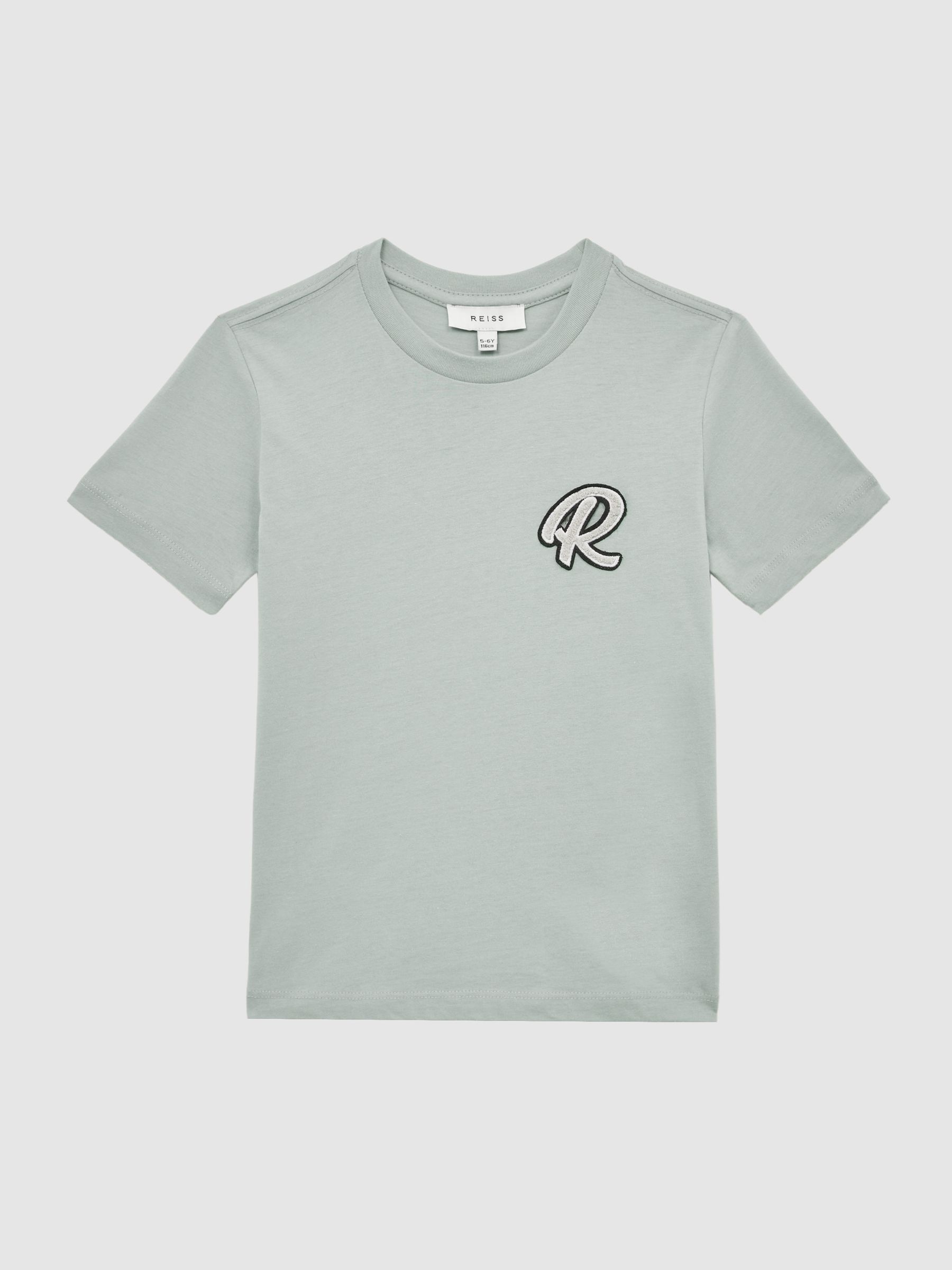 Junior Cotton Crew Neck T-Shirt in Rosemary - Image 1 of 6