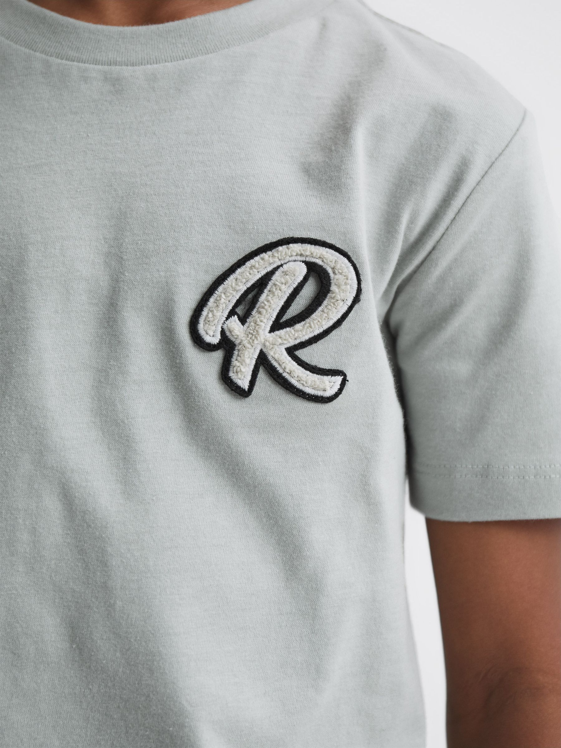 Junior Cotton Crew Neck T-Shirt in Rosemary - Image 3 of 6