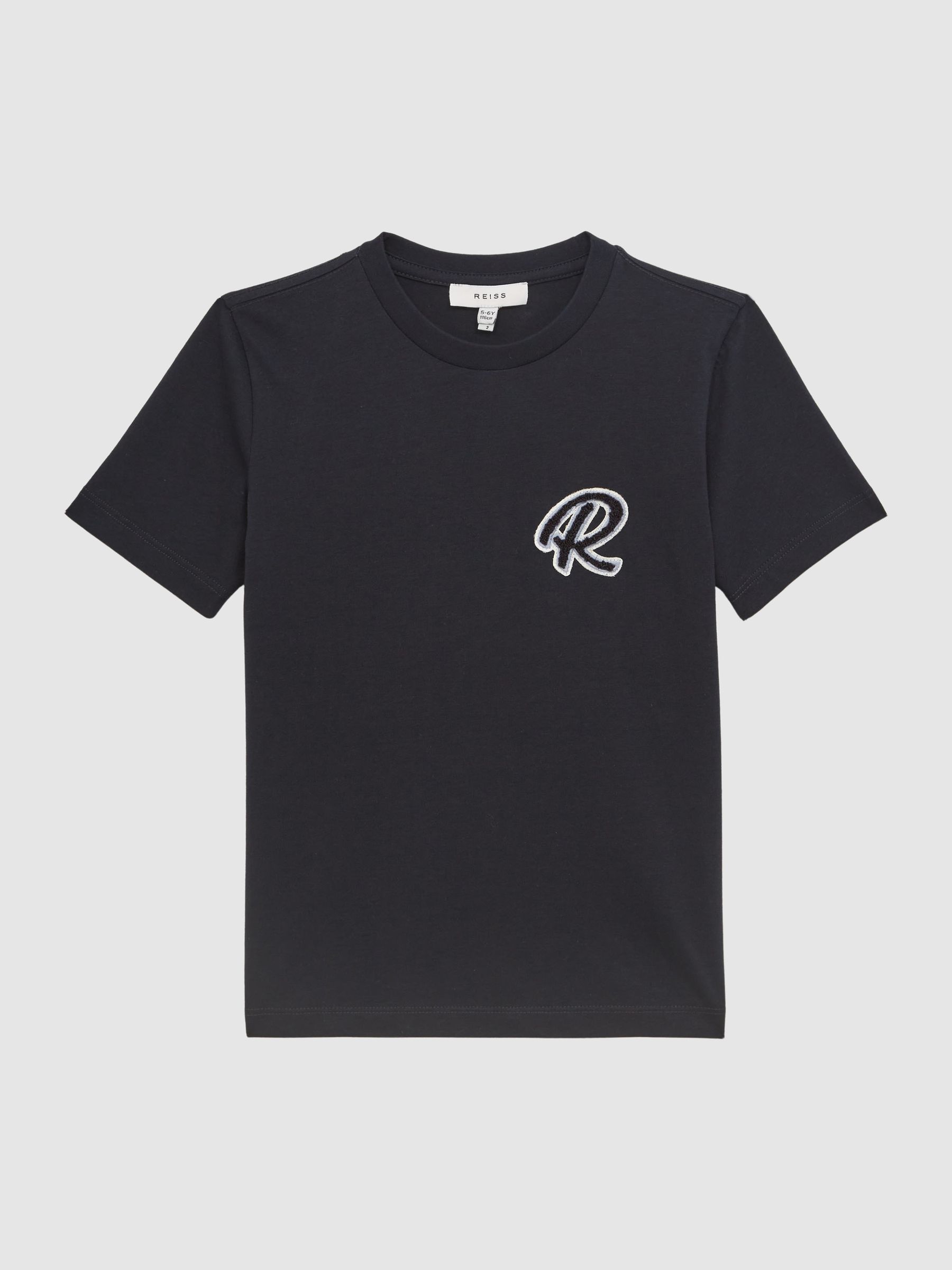 3-9 yrs Cotton Crew Neck T-Shirt in Navy - Image 1 of 6