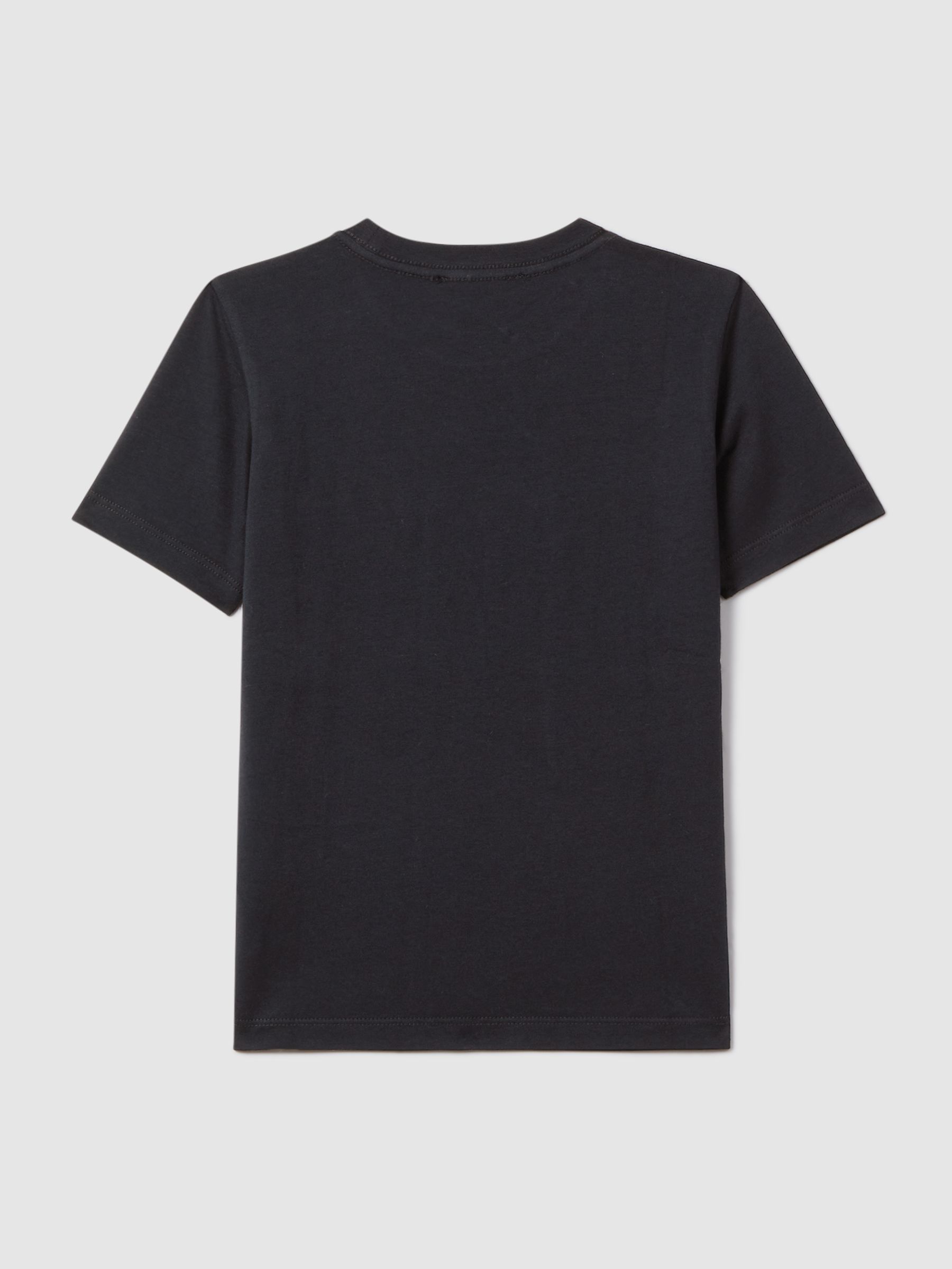 3-9 yrs Cotton Crew Neck T-Shirt in Navy - Image 2 of 6
