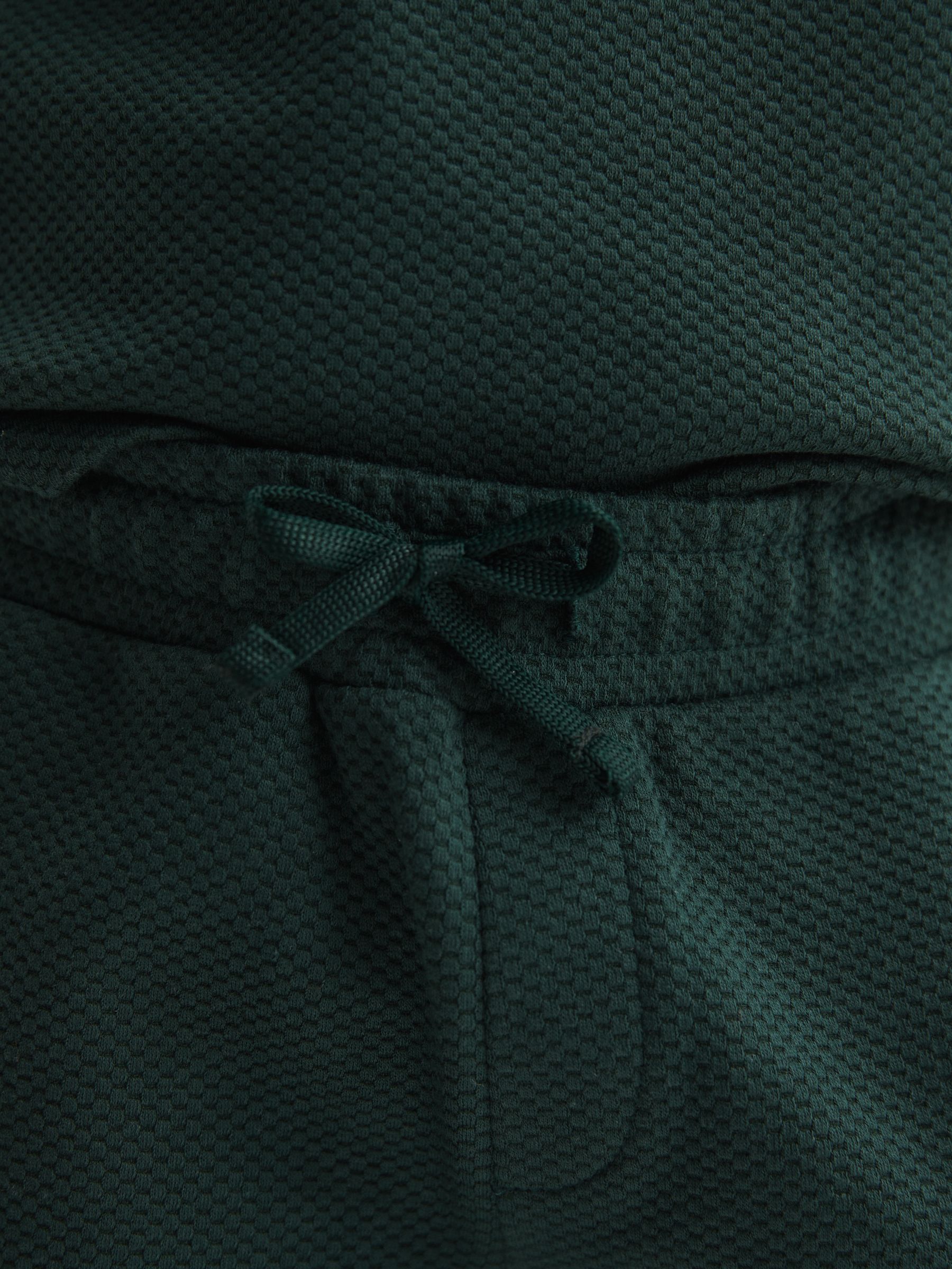 Slim Fit Textured Drawstring Shorts in Emerald - Image 4 of 6
