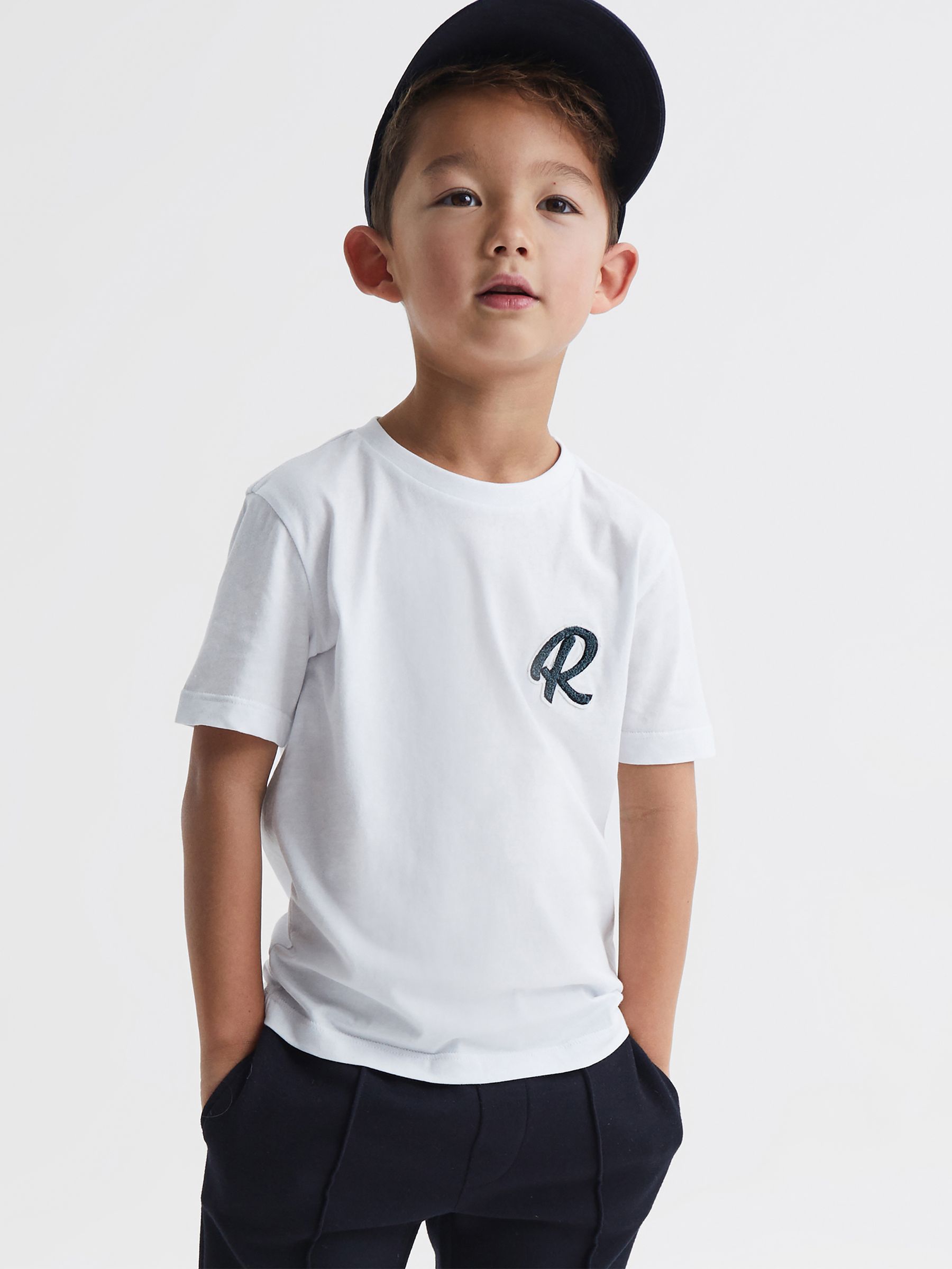 3-9 yrs Cotton Crew Neck T-Shirt in White - Image 1 of 7