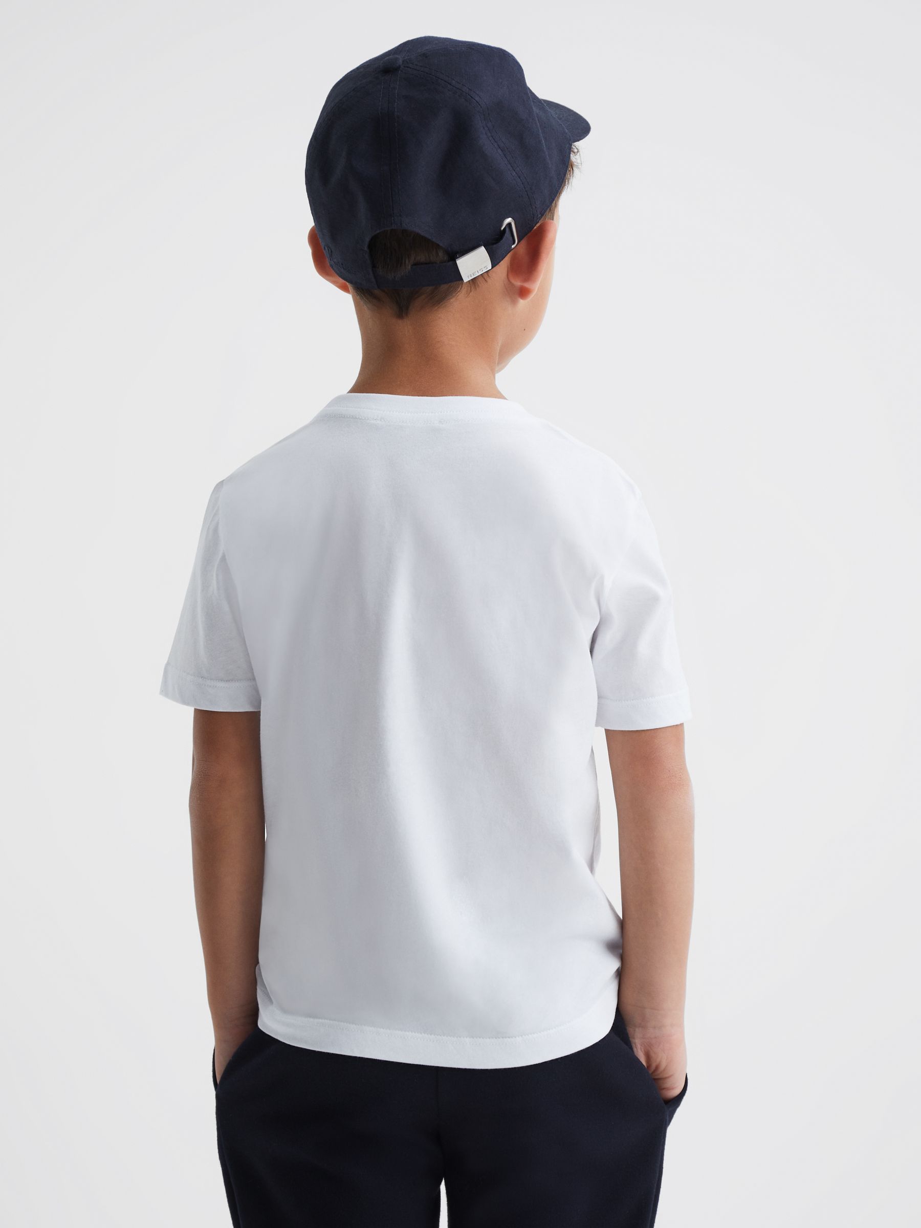 3-9 yrs Cotton Crew Neck T-Shirt in White - Image 5 of 7