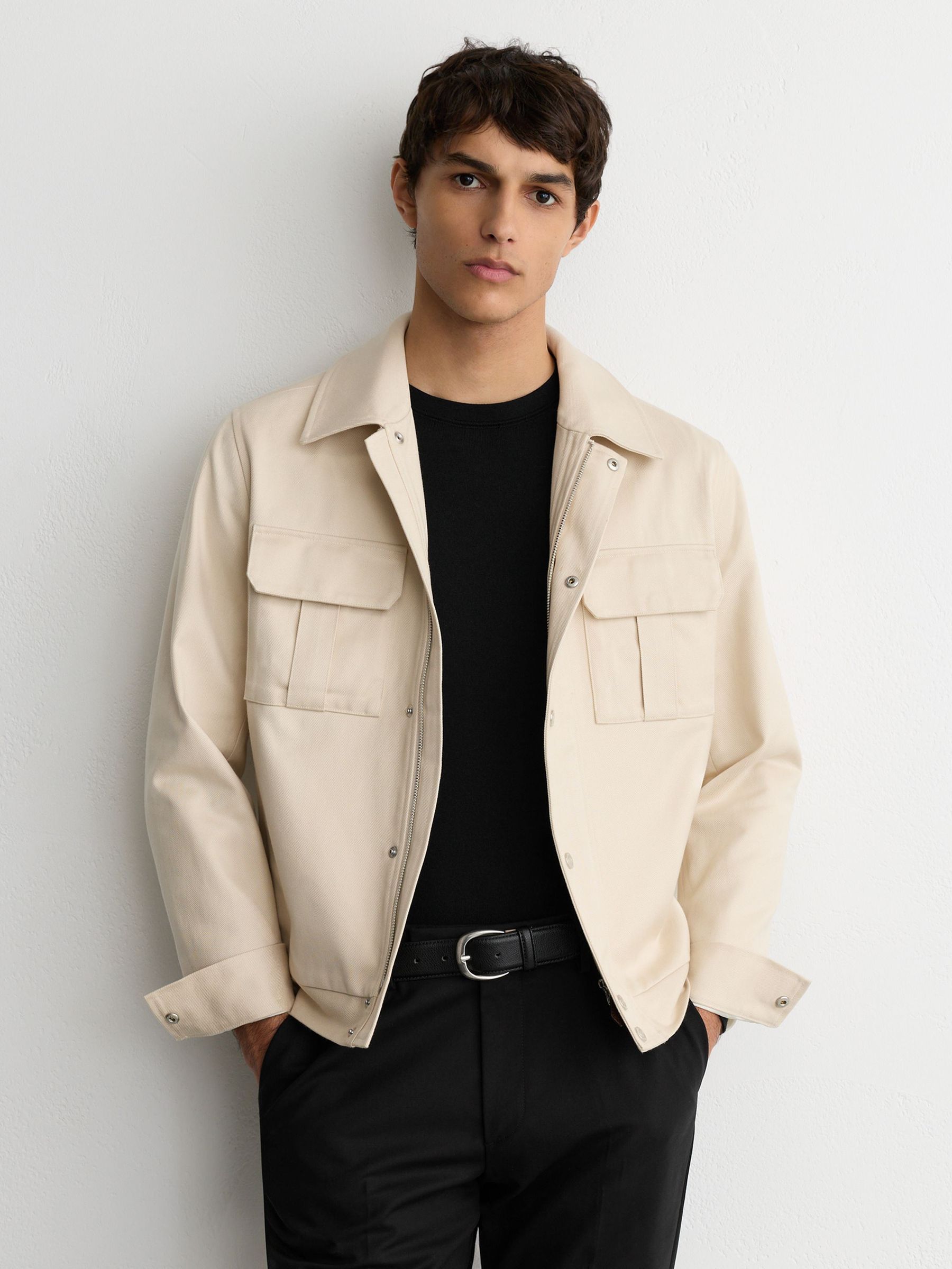 Cotton-Stretch Slim-Fit Chinos in Black - Image 4 of 7
