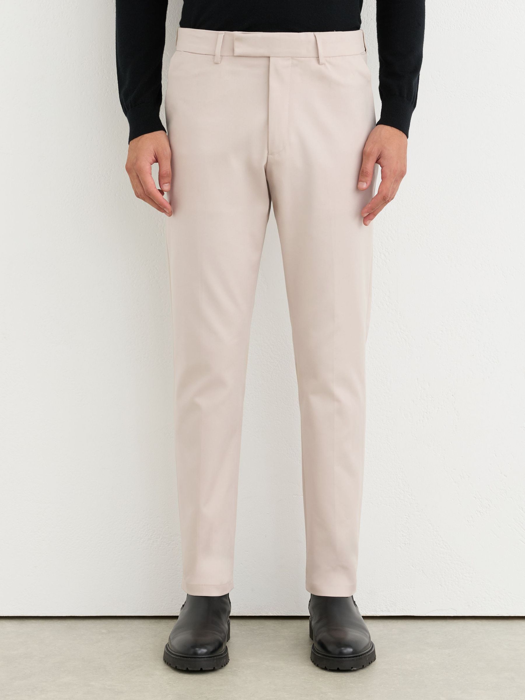 Cotton-Stretch Slim-Fit Chinos in Stone - Image 3 of 6