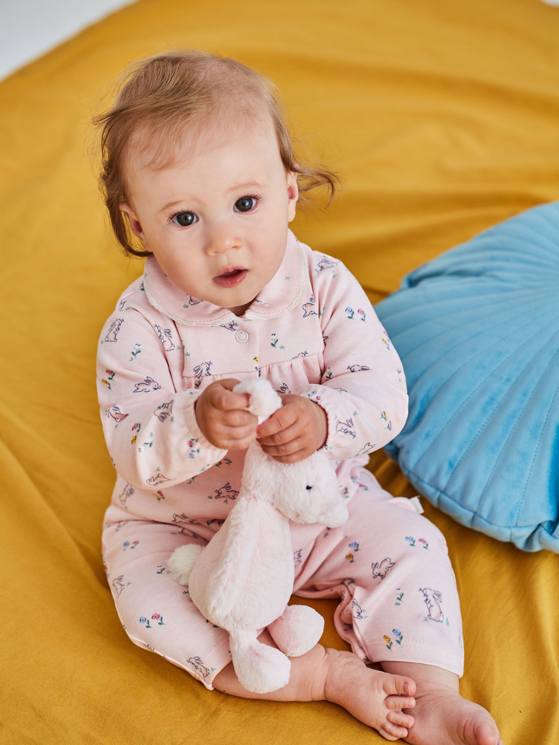 Bunny Pretty Pink Jersey All In One Pyjamas - Image 1 of 3