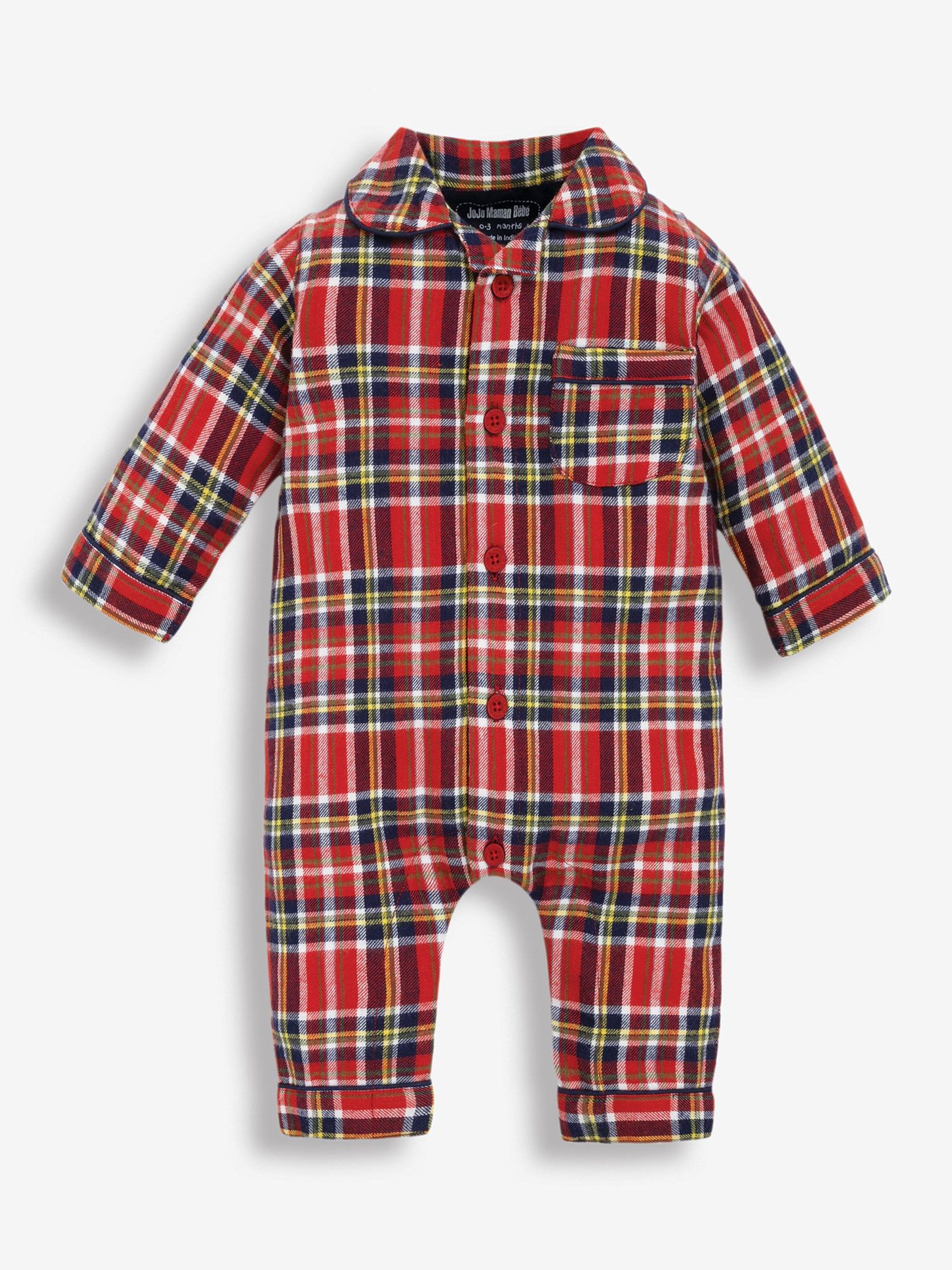 Red Boys' Tartan Woven All-In-One Pyjamas - Image 12 of 12