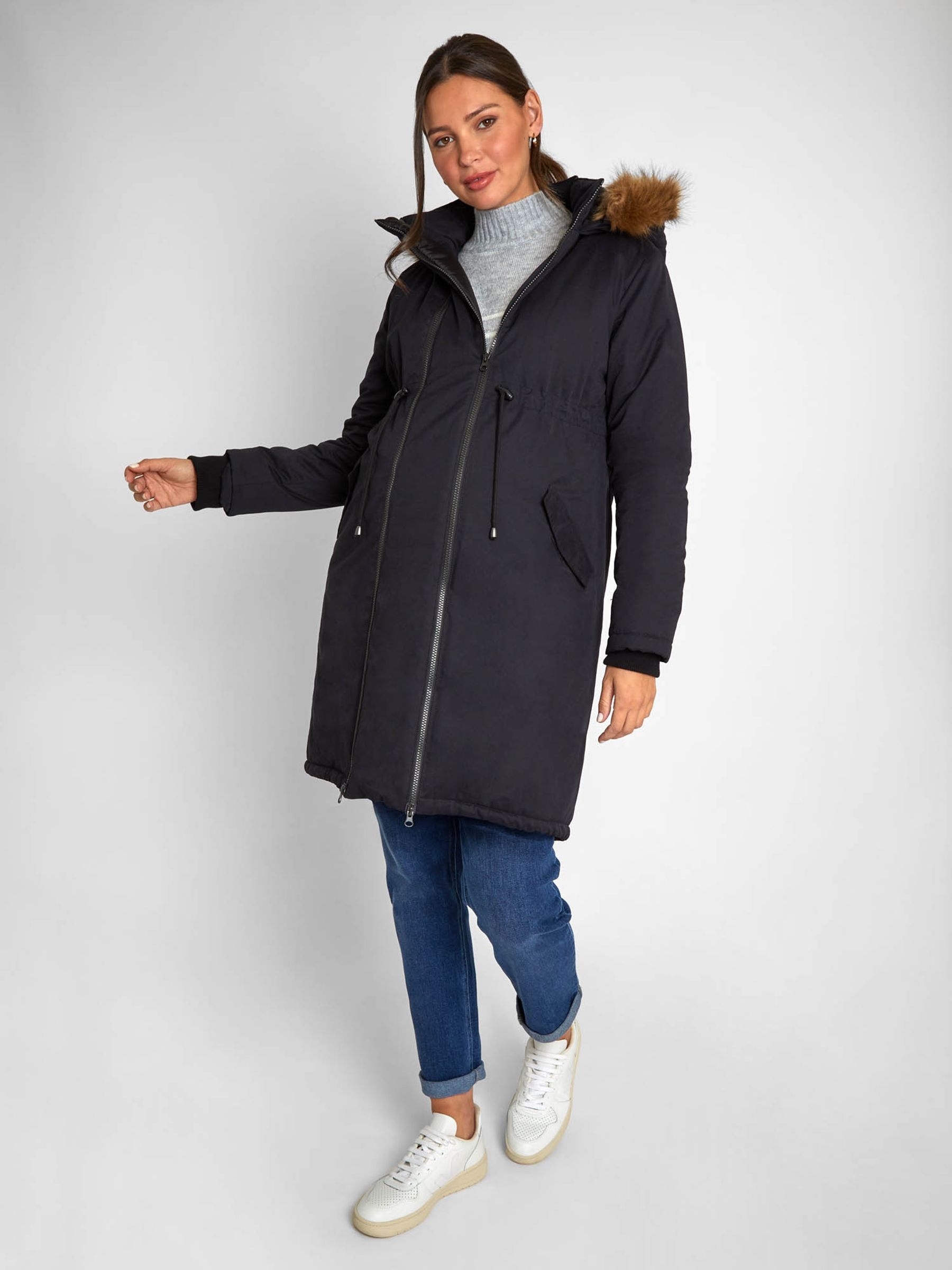 Black 2-in-1 Cosy Maternity Parka - Image 1 of 5