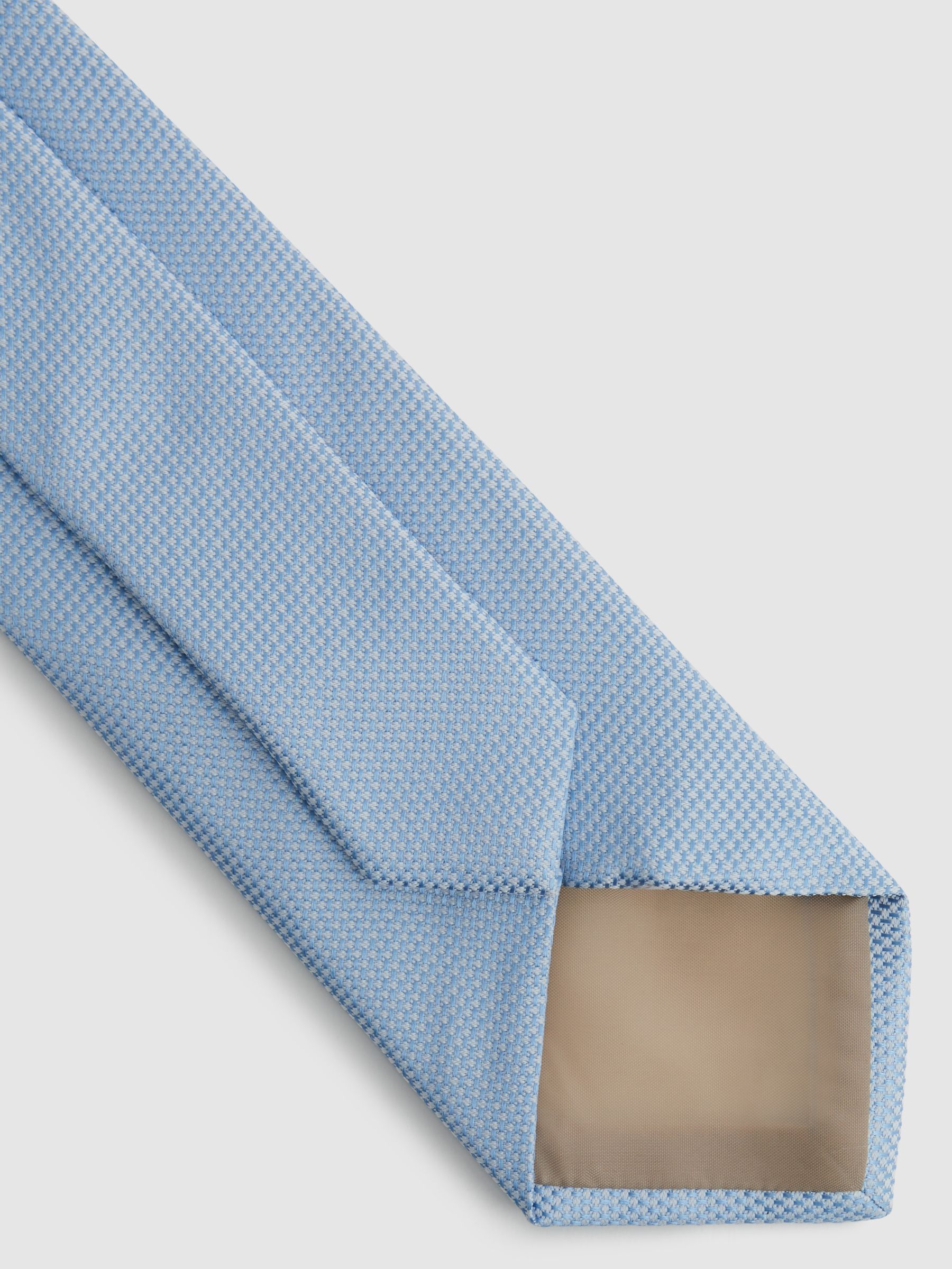 Textured Silk-Blend Tie in Soft Blue - Image 4 of 5