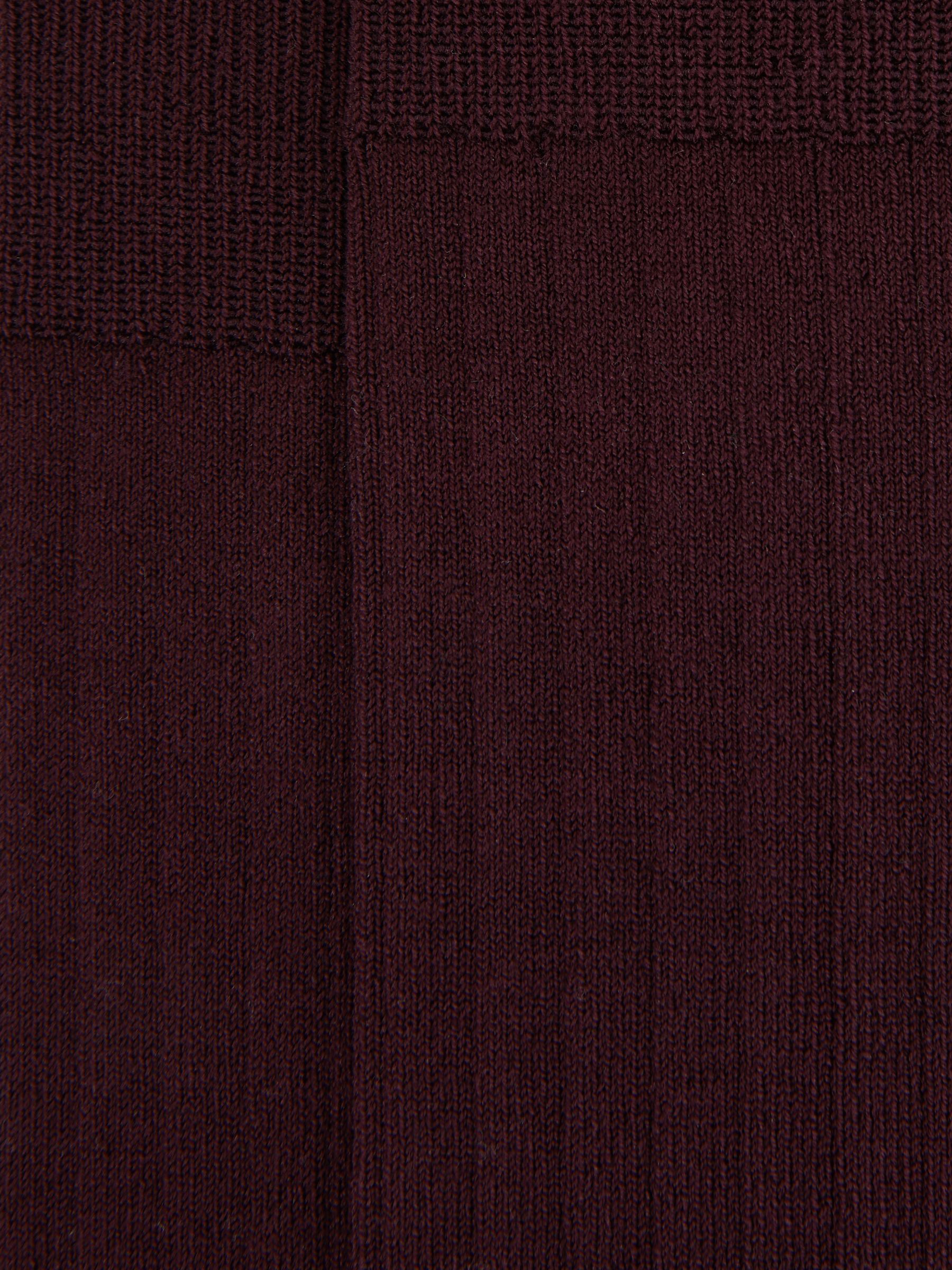 Cotton-Blend Ribbed Socks in Bordeaux - image 2